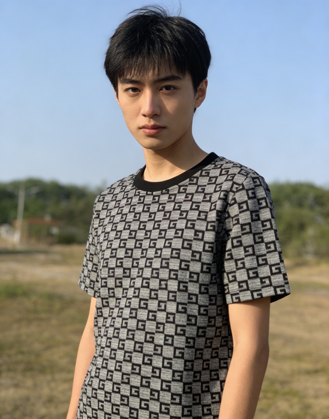 Given jacquard t-shirt