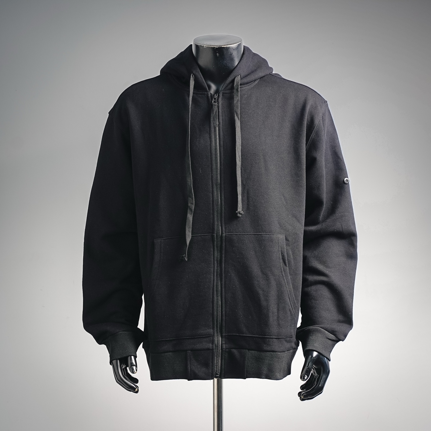 Stone hooded zip-up jacket