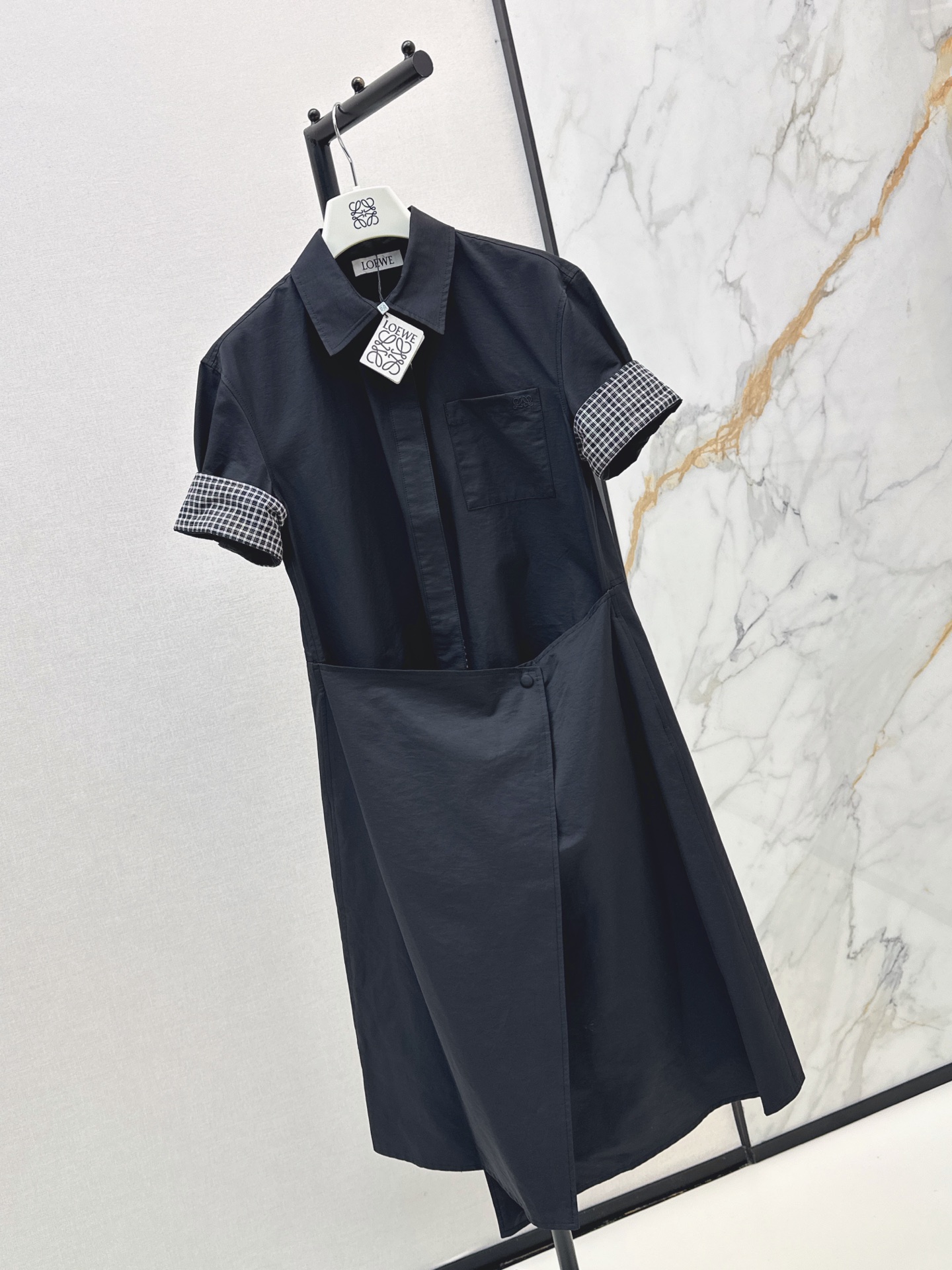 Loe 26ss asymmetrical shirt dress