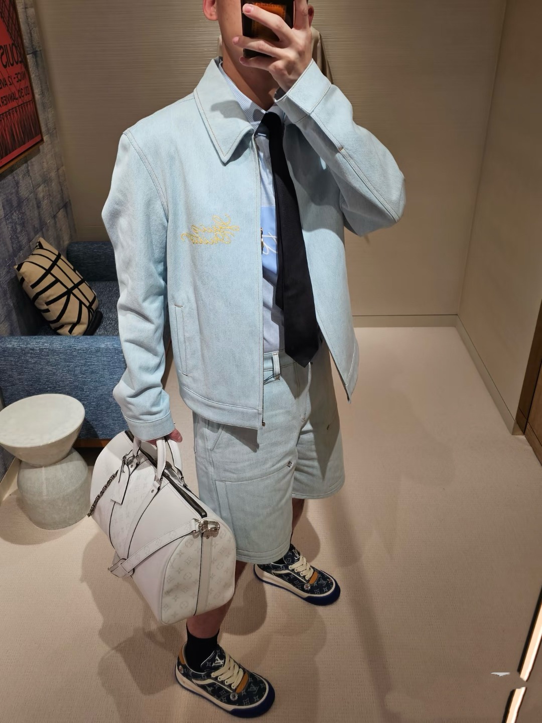 Louis embroidered denim jacket