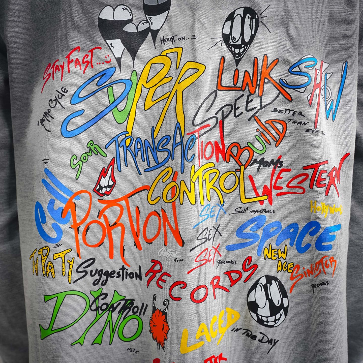 Chrome graffiti-print hoodie