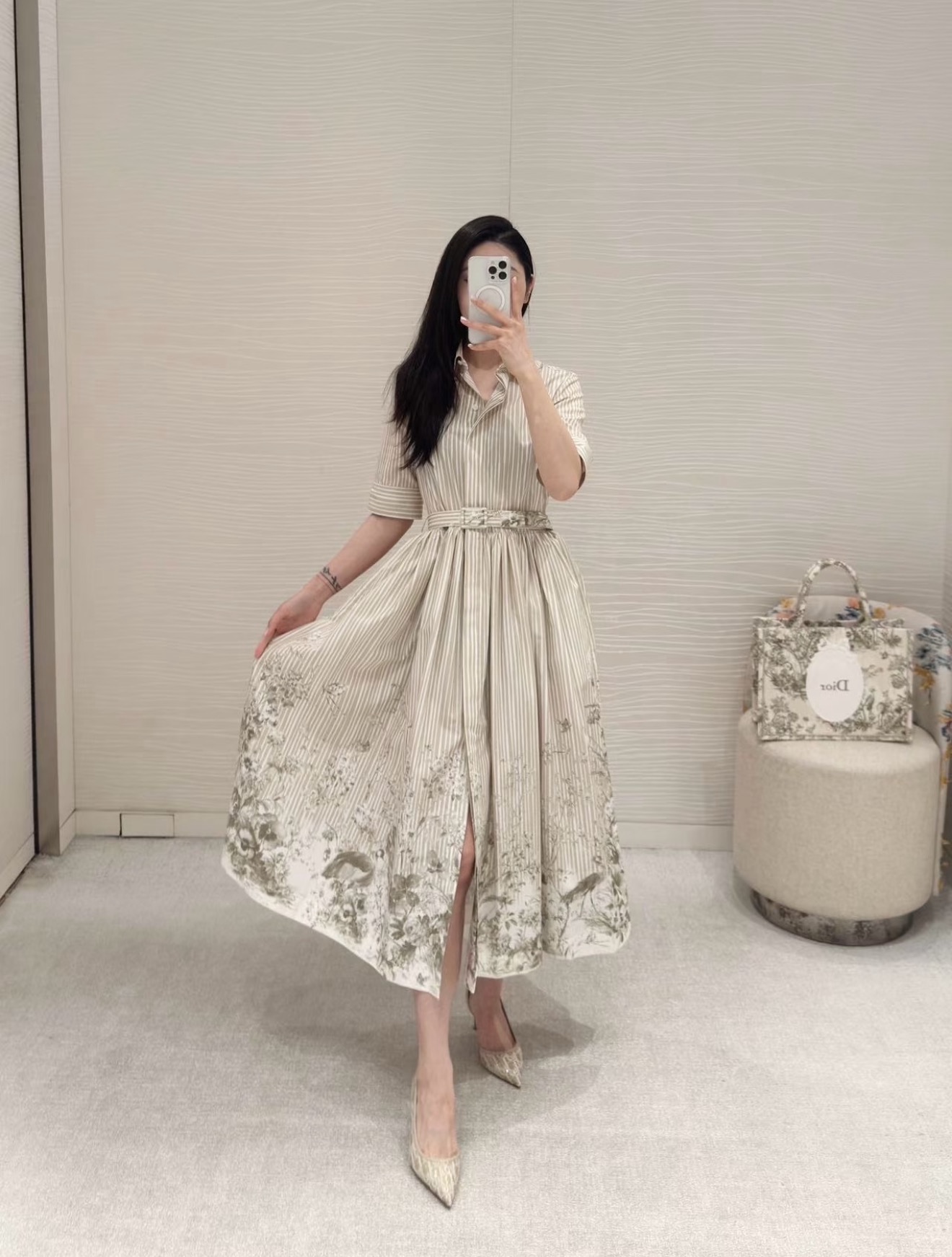 CD 26fw stripe print dress