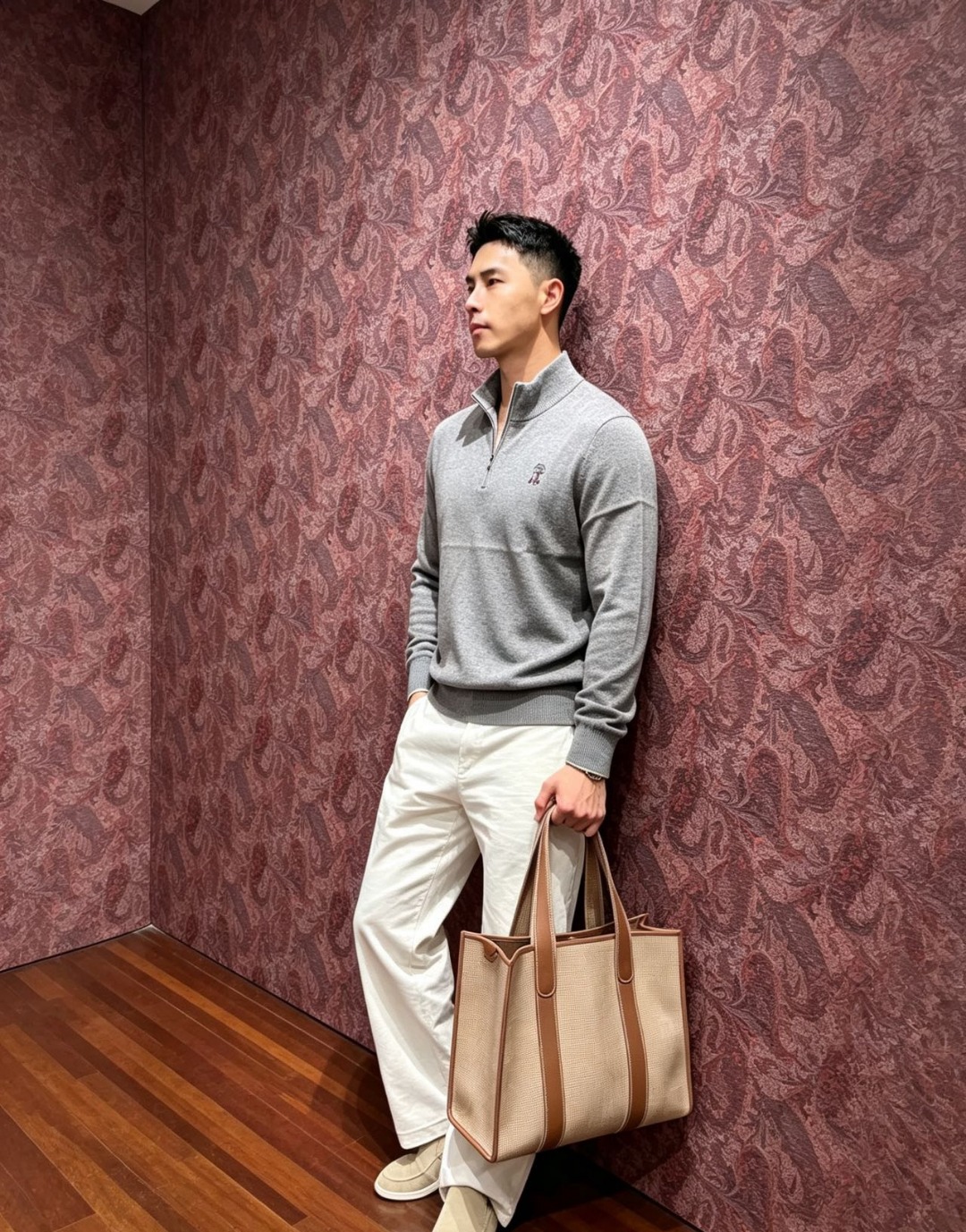 Brunello zip knit sweater
