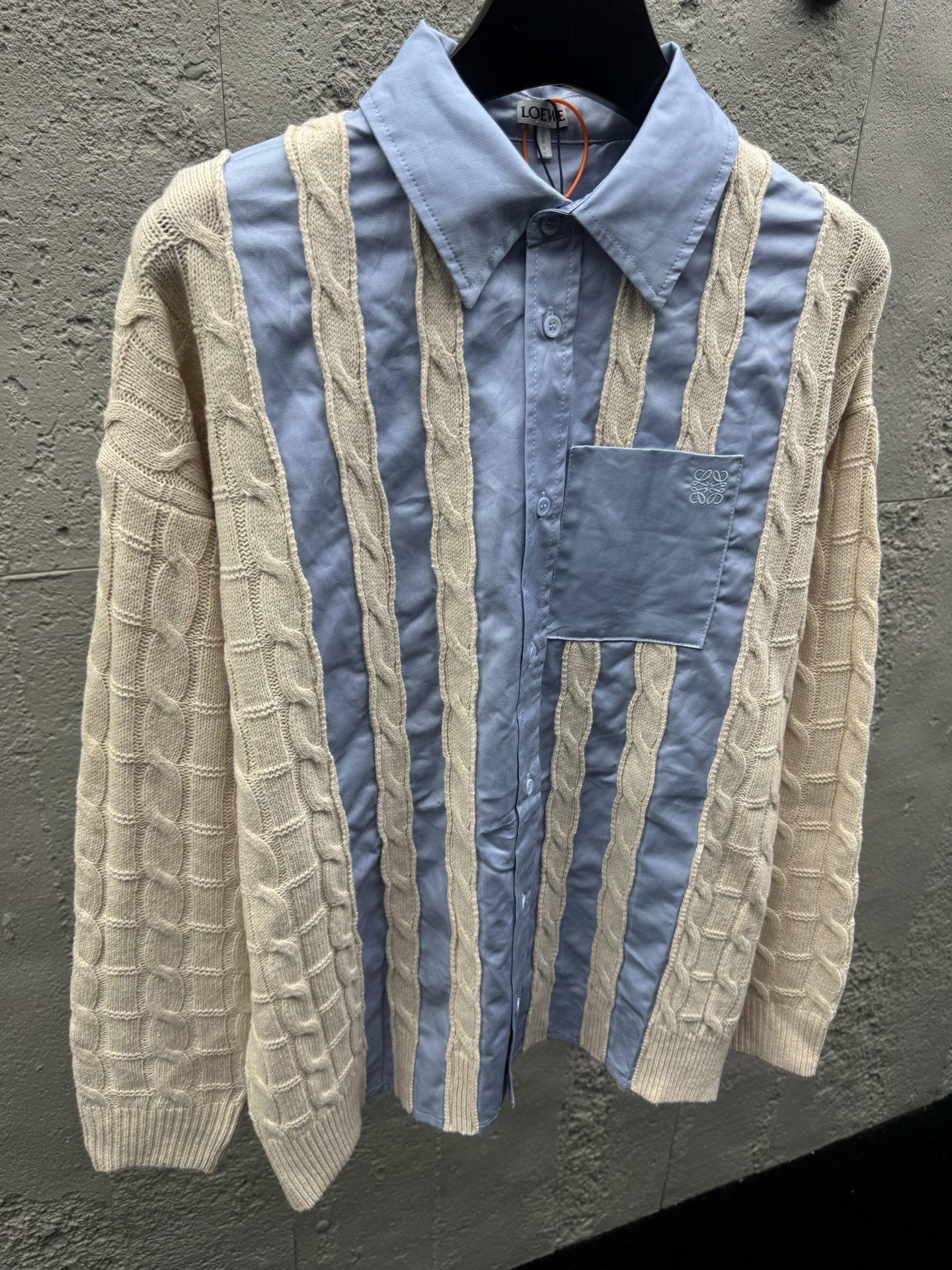 Loe embroidered splicing shirts
