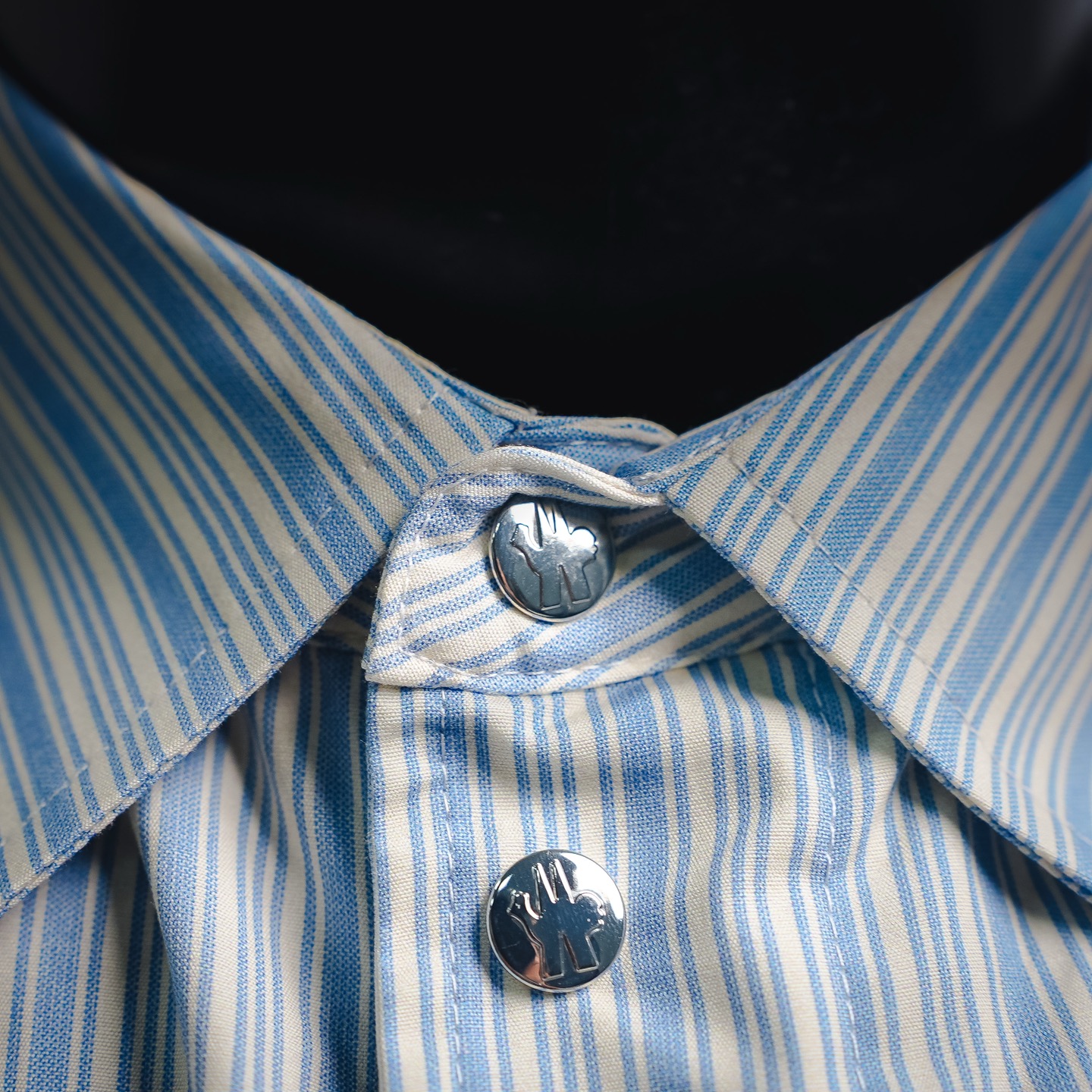 Mon striped zip-up shirts