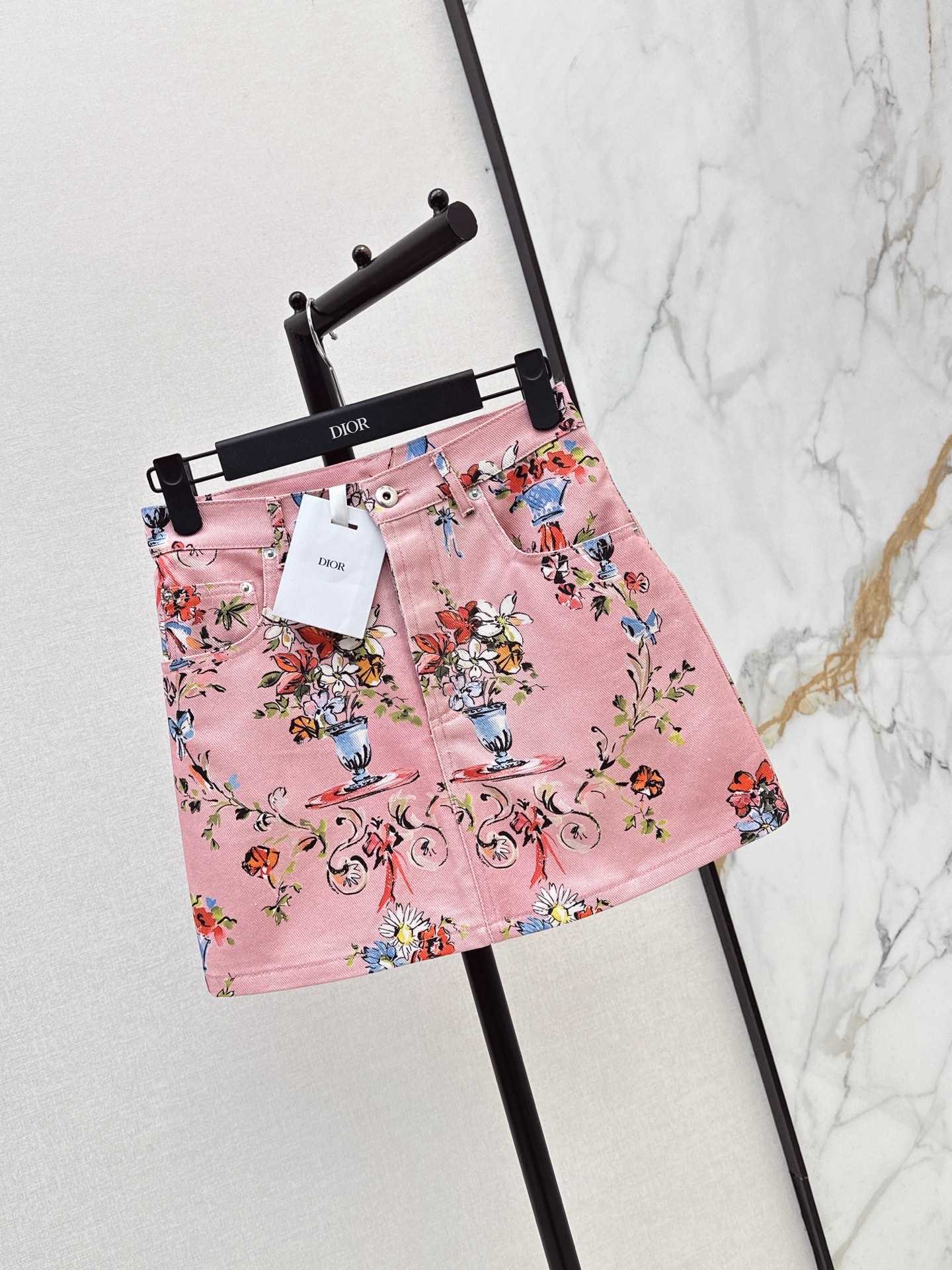 CD 26ss print denim skirt