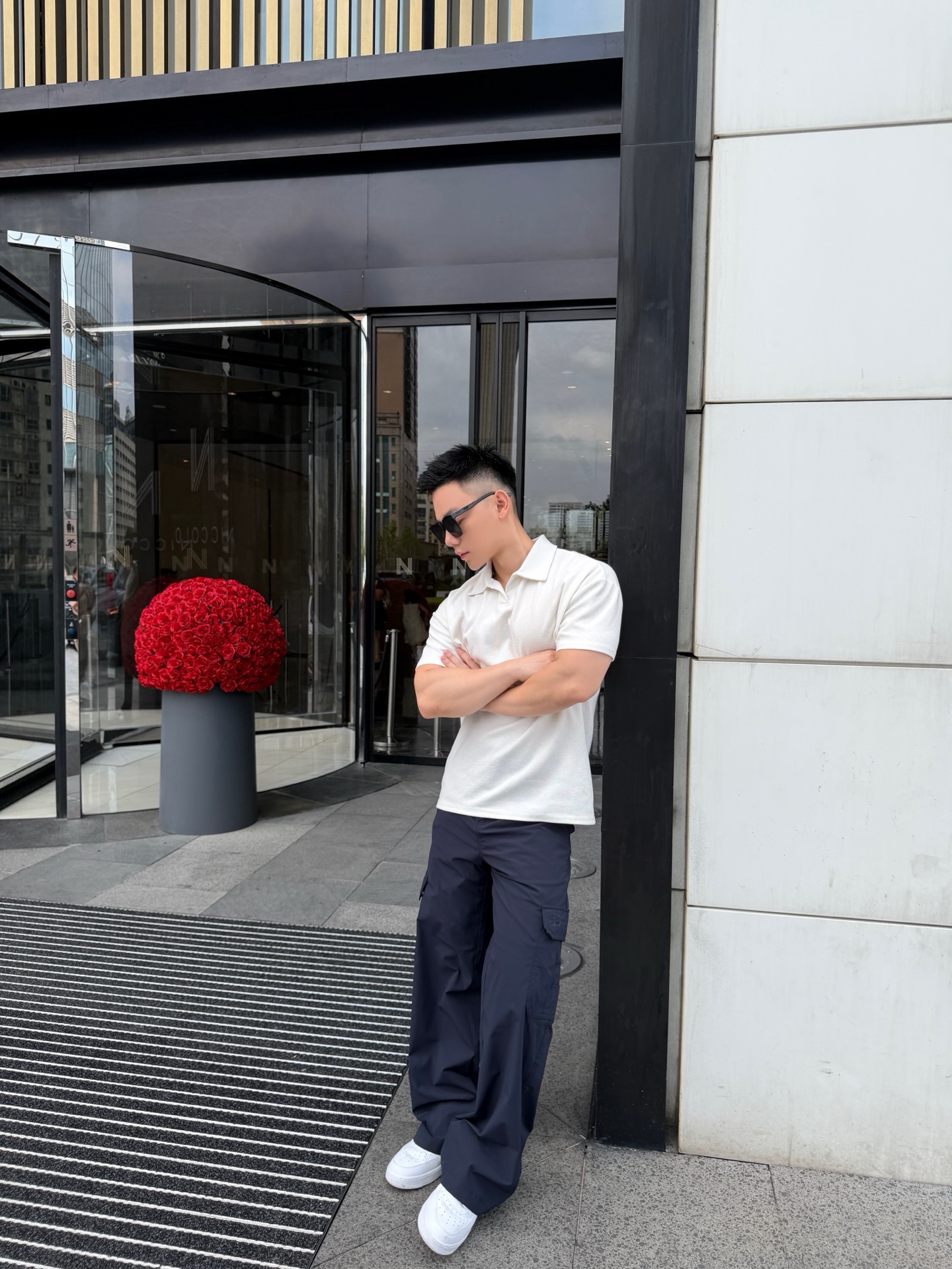CD embroidered cargo pants