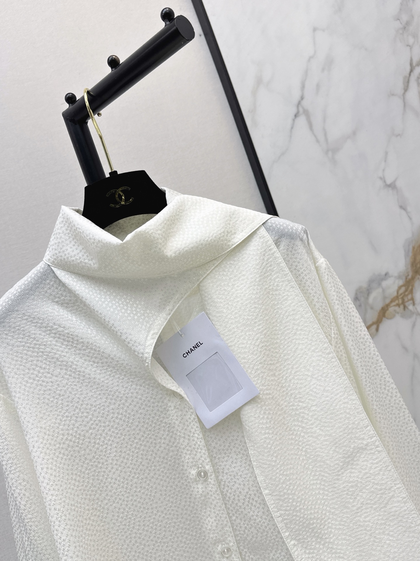Chan 26fw jacquard silk shirt