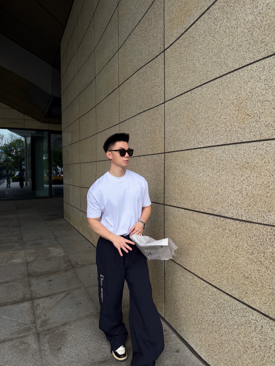 CD embroidered casual pants