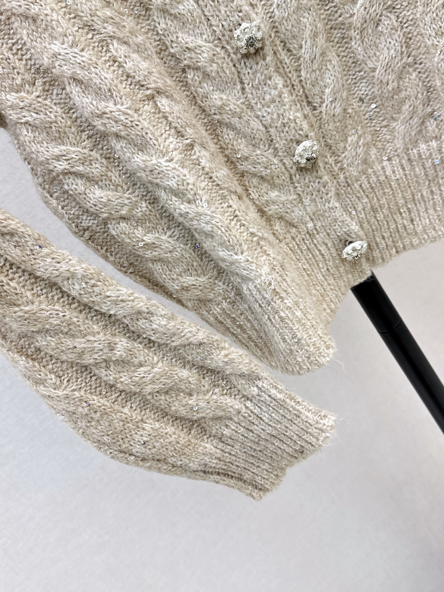 Chan 26fw cable jacquard cardigan