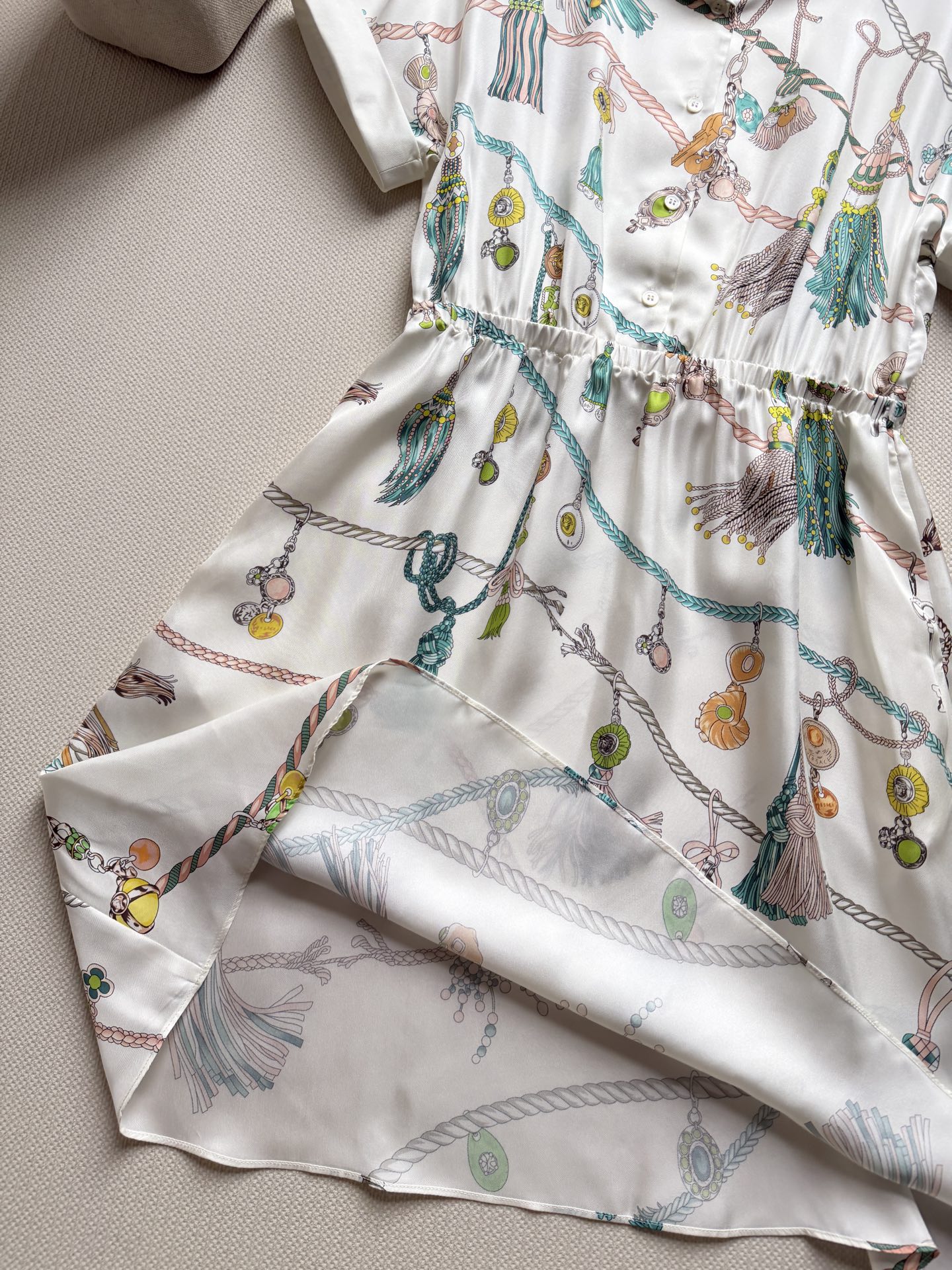 Vers 26ss Printed Shirt Dress