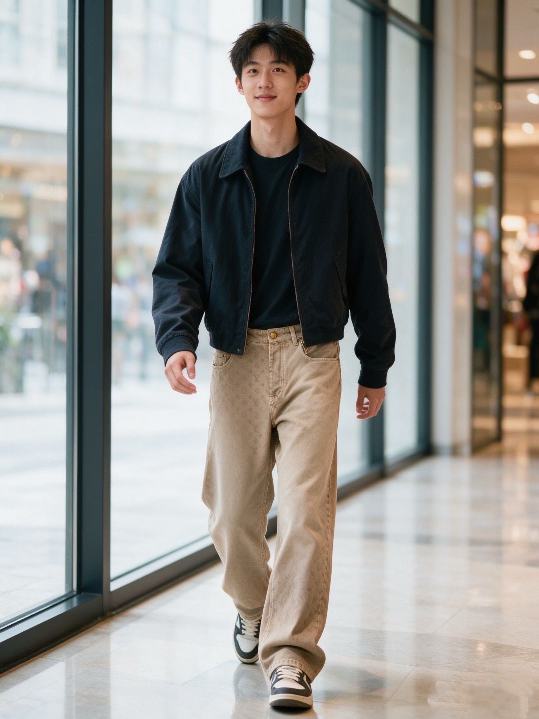 Louis all-over jacquard jeans