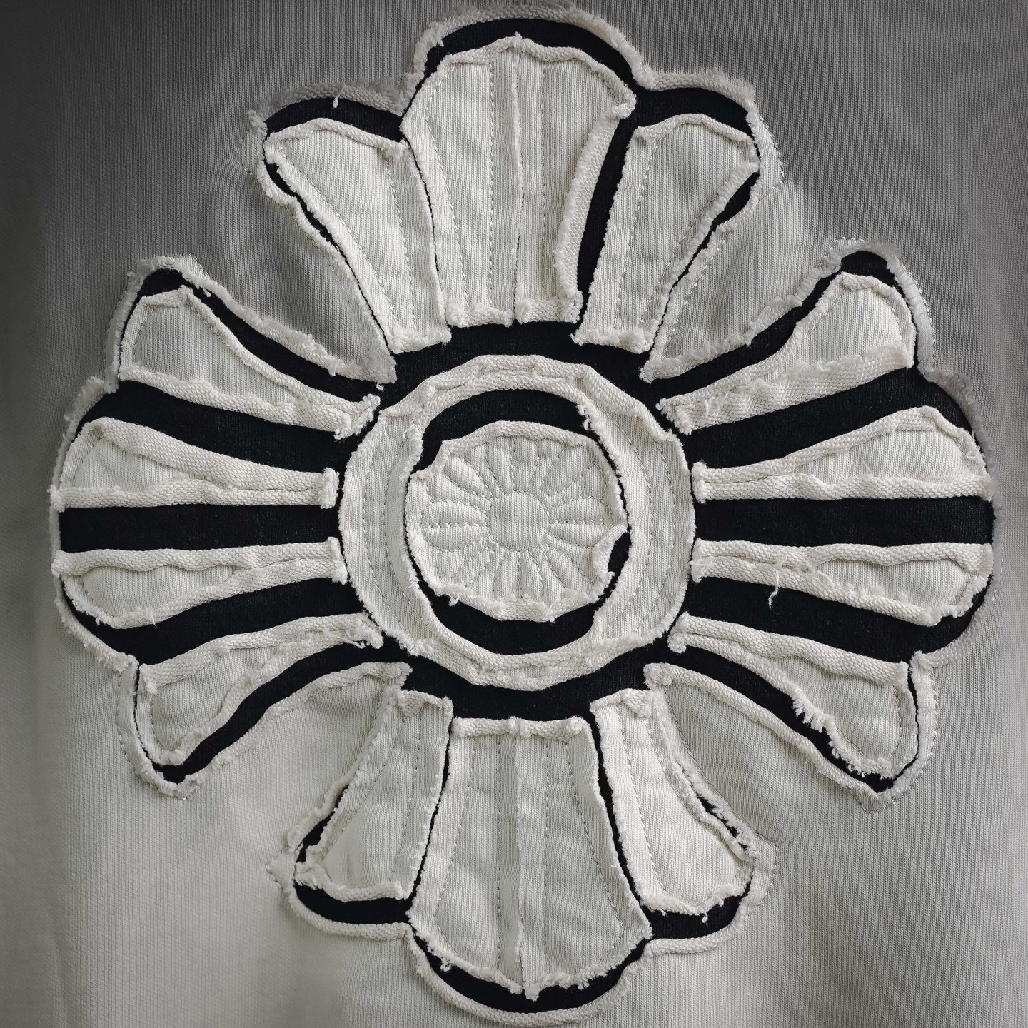 Chrome washed applique hoodie