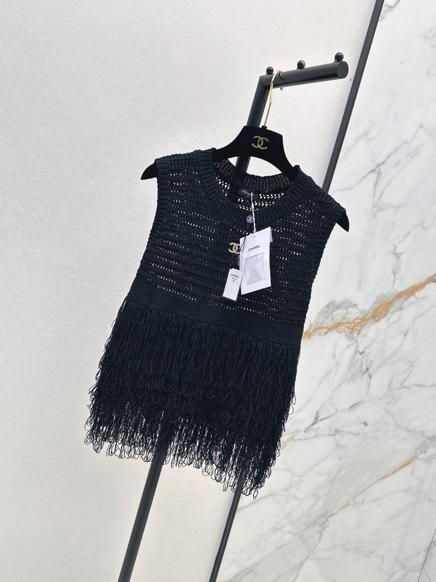 Chan 2ss knit fringe vest