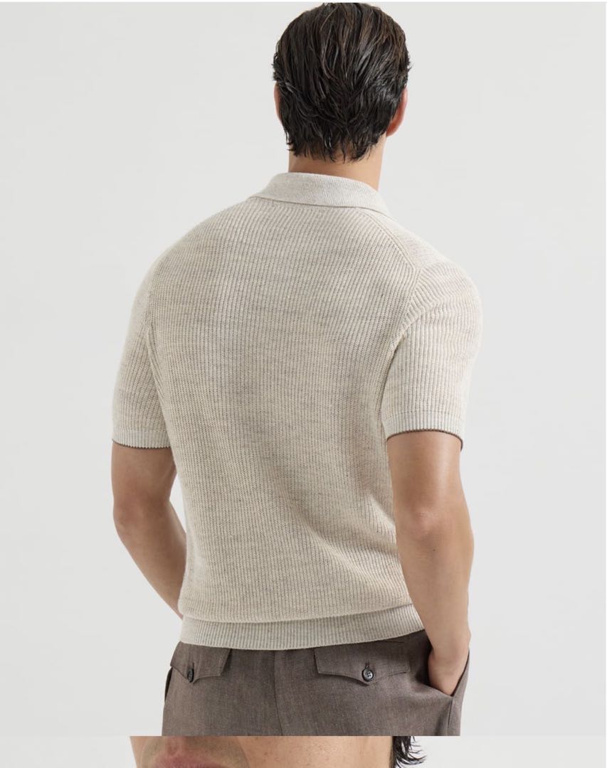 Brunello collared ribbed Polo