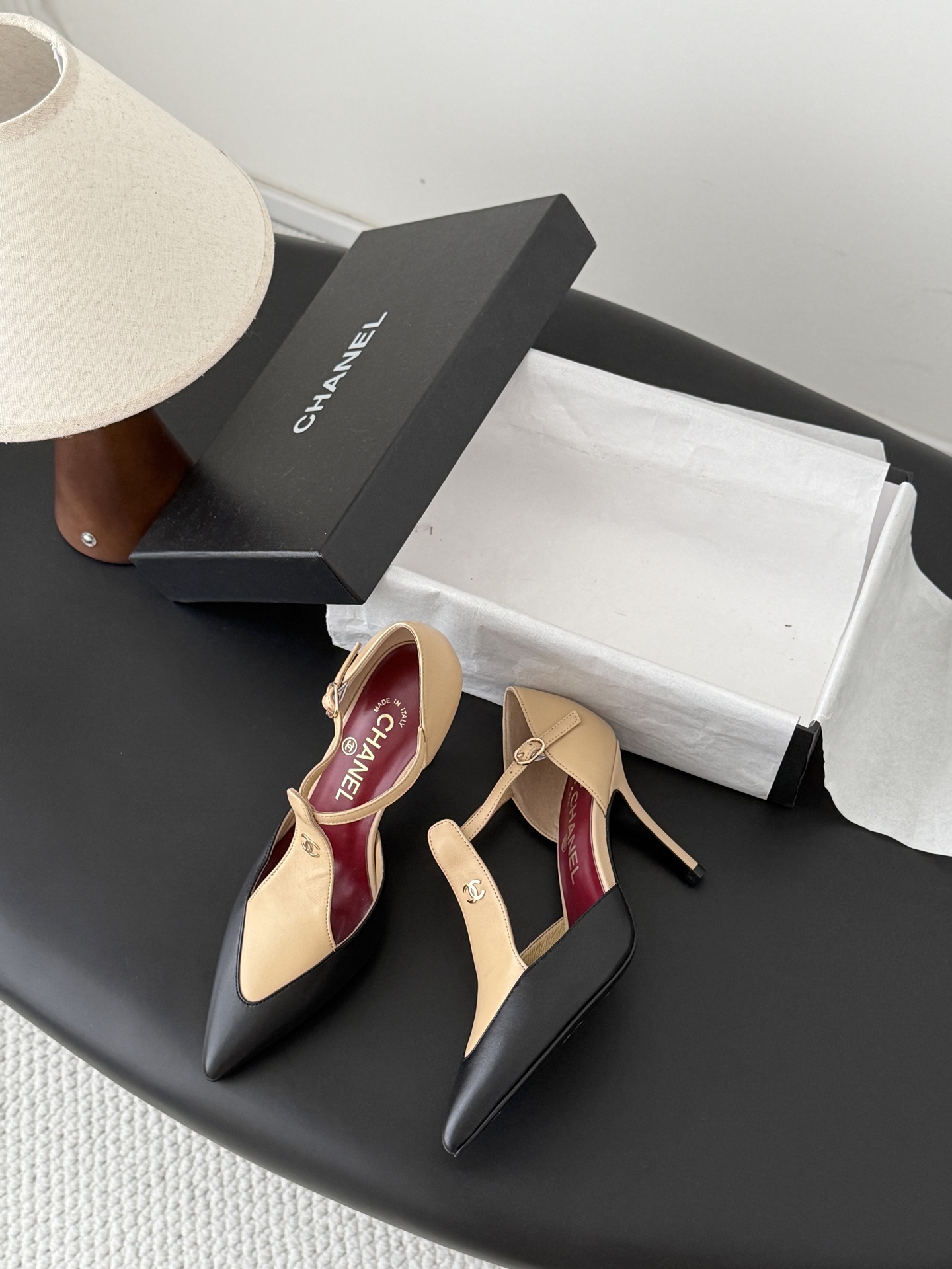 Chan 26P t-strap stilettoes