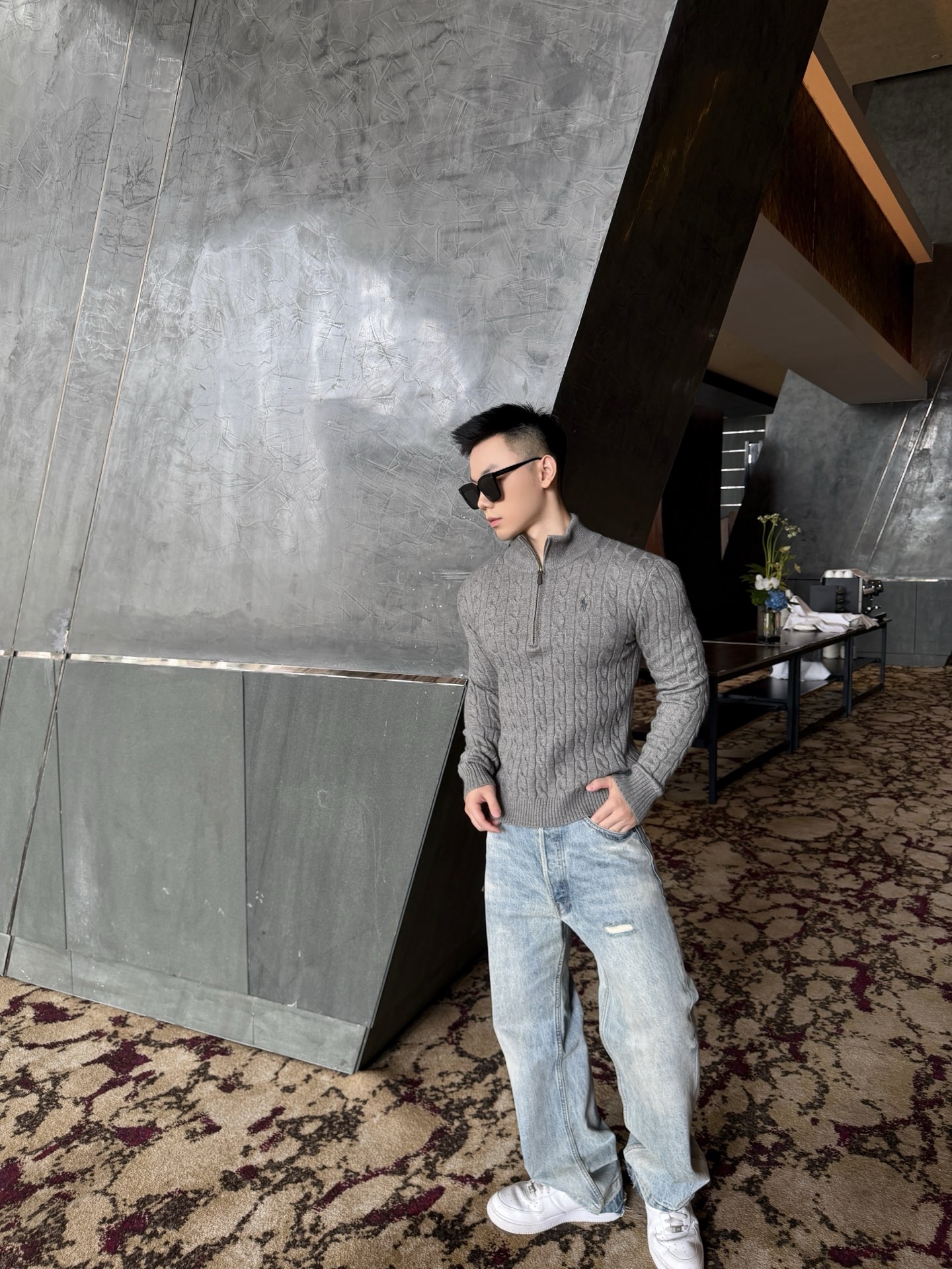 Ralph cable-knit half-zip sweater