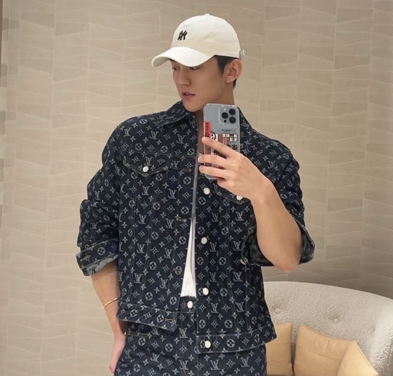 Loui print dinim jacket