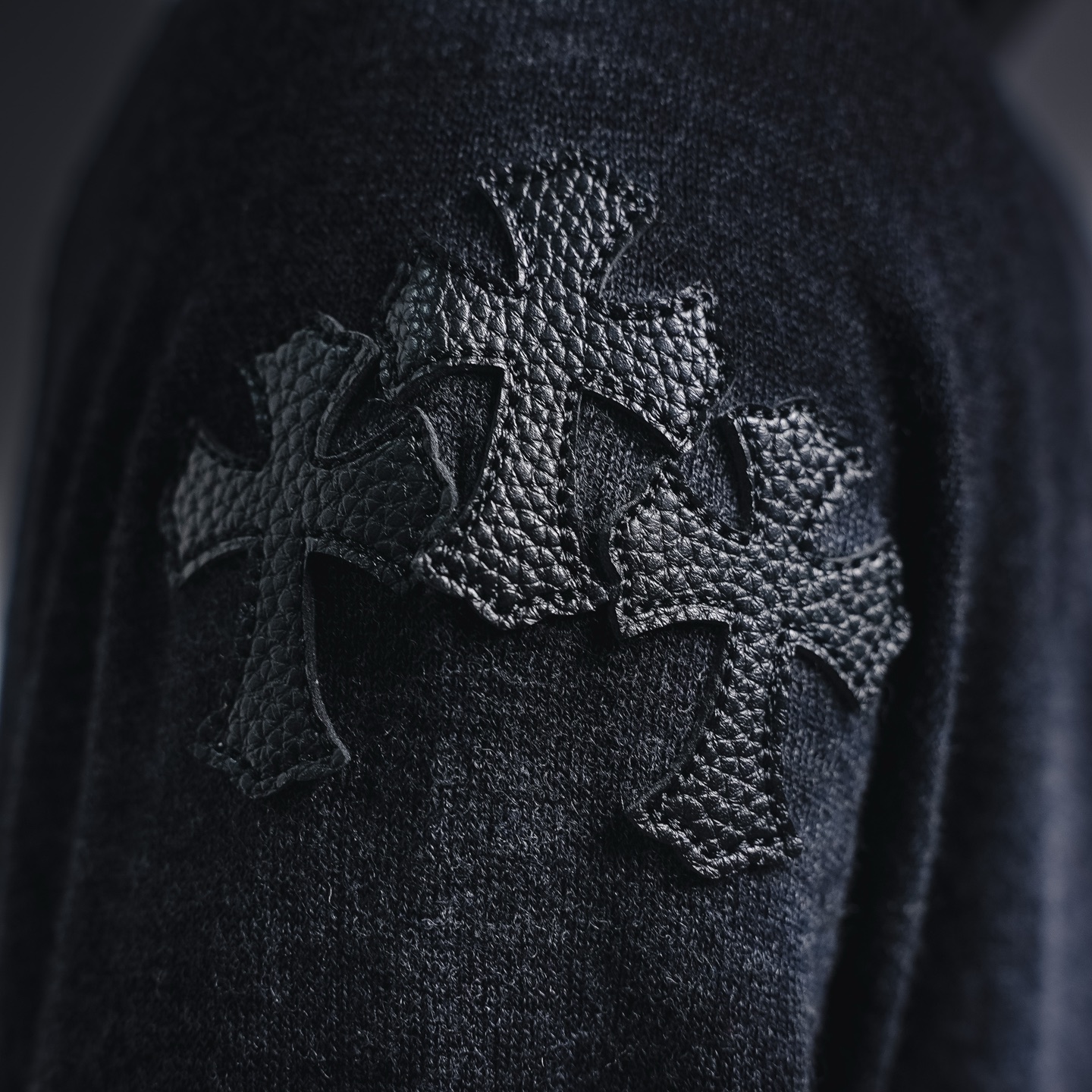 Chrome embroidered knit sweatshirt