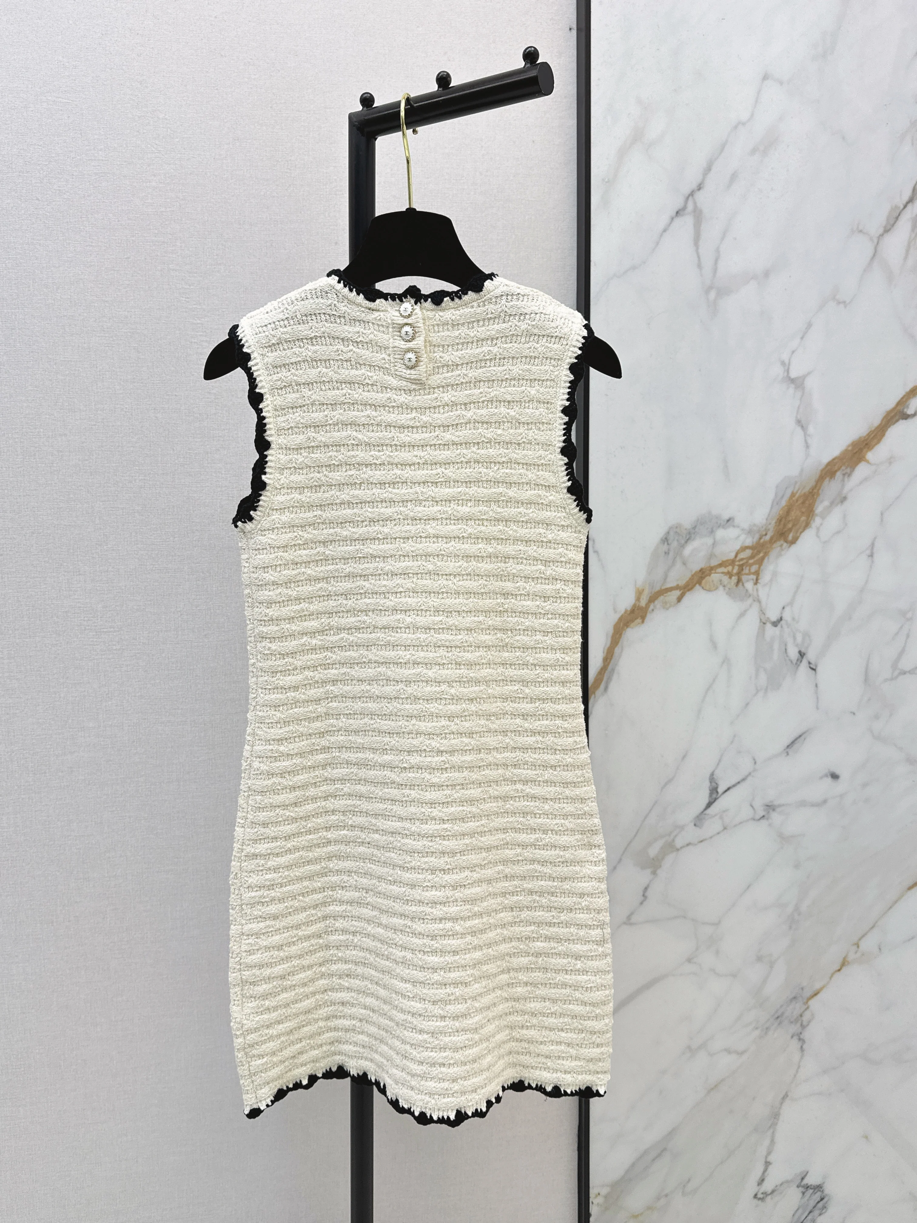 Chan 26ss woven knitted sleeveless dress
