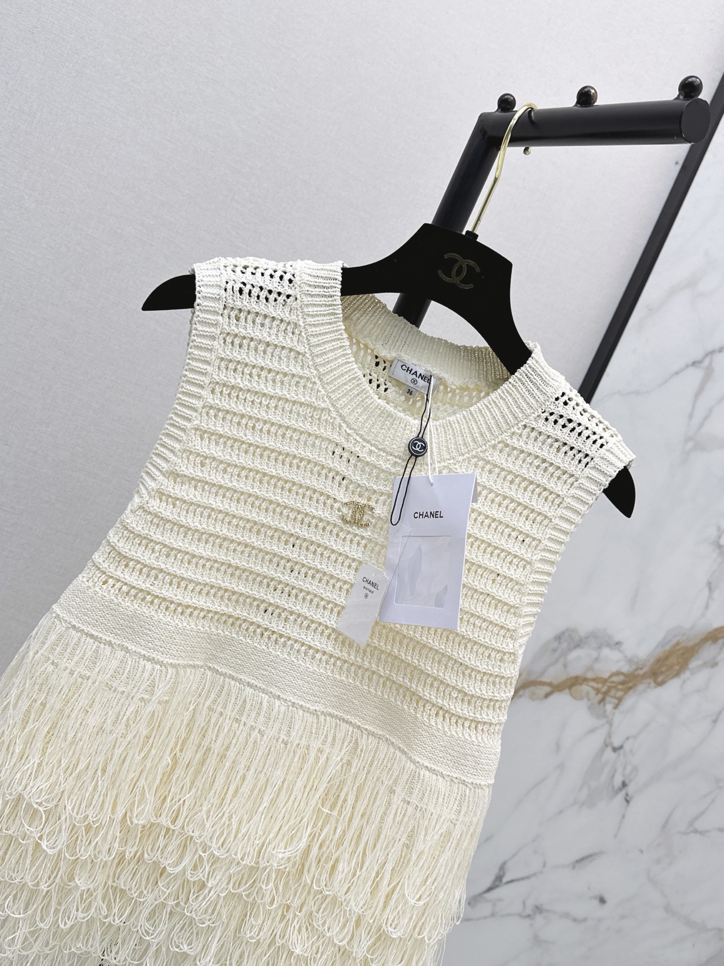 Chan 2ss knit fringe vest