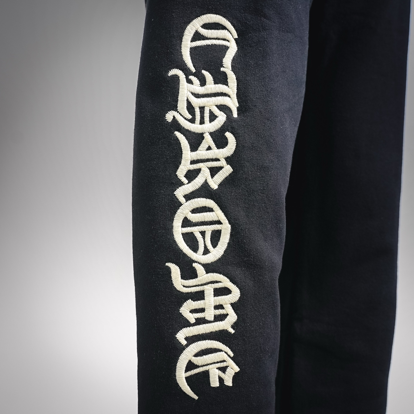 Chrome embroidered pants