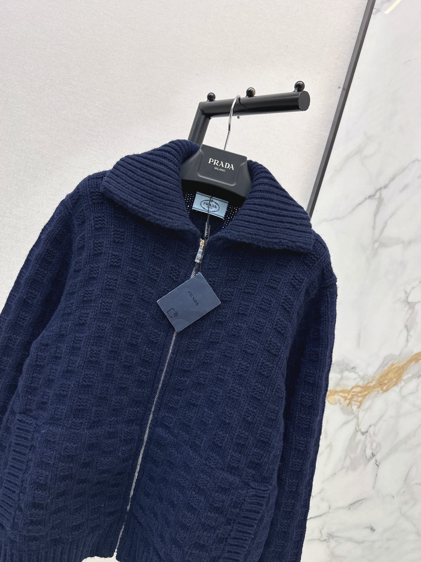 Pra 26fw jacquard knit jacket
