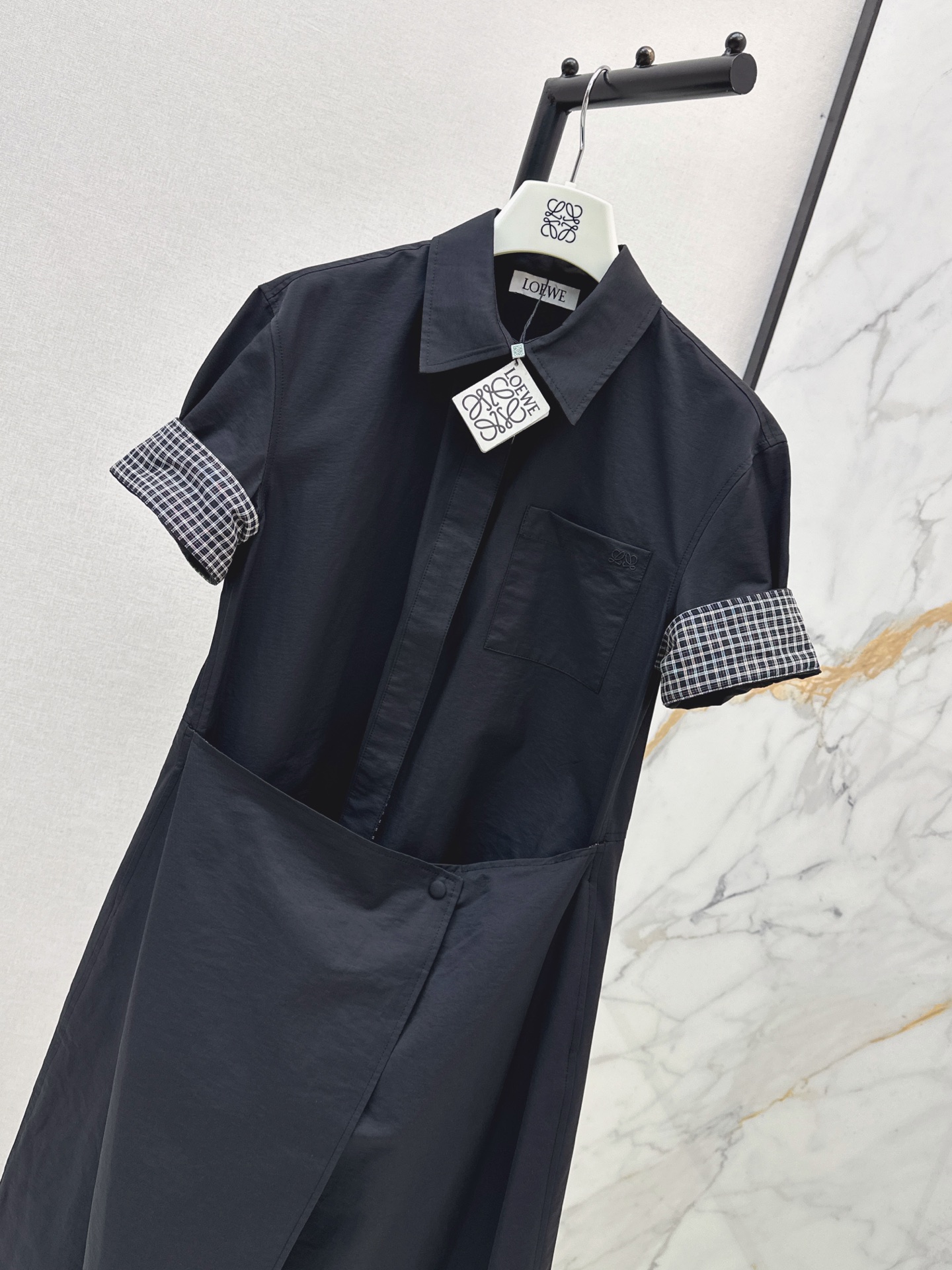 Loe 26ss asymmetrical shirt dress