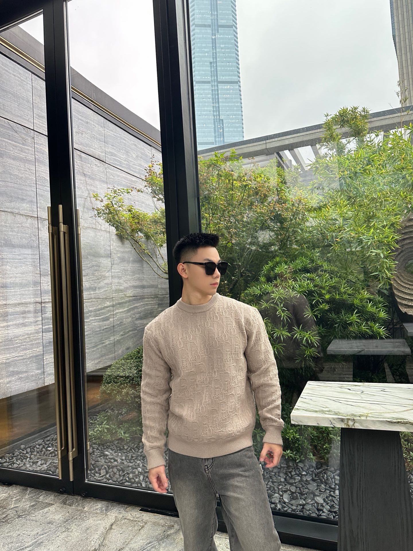CD all-over jacquard sweater