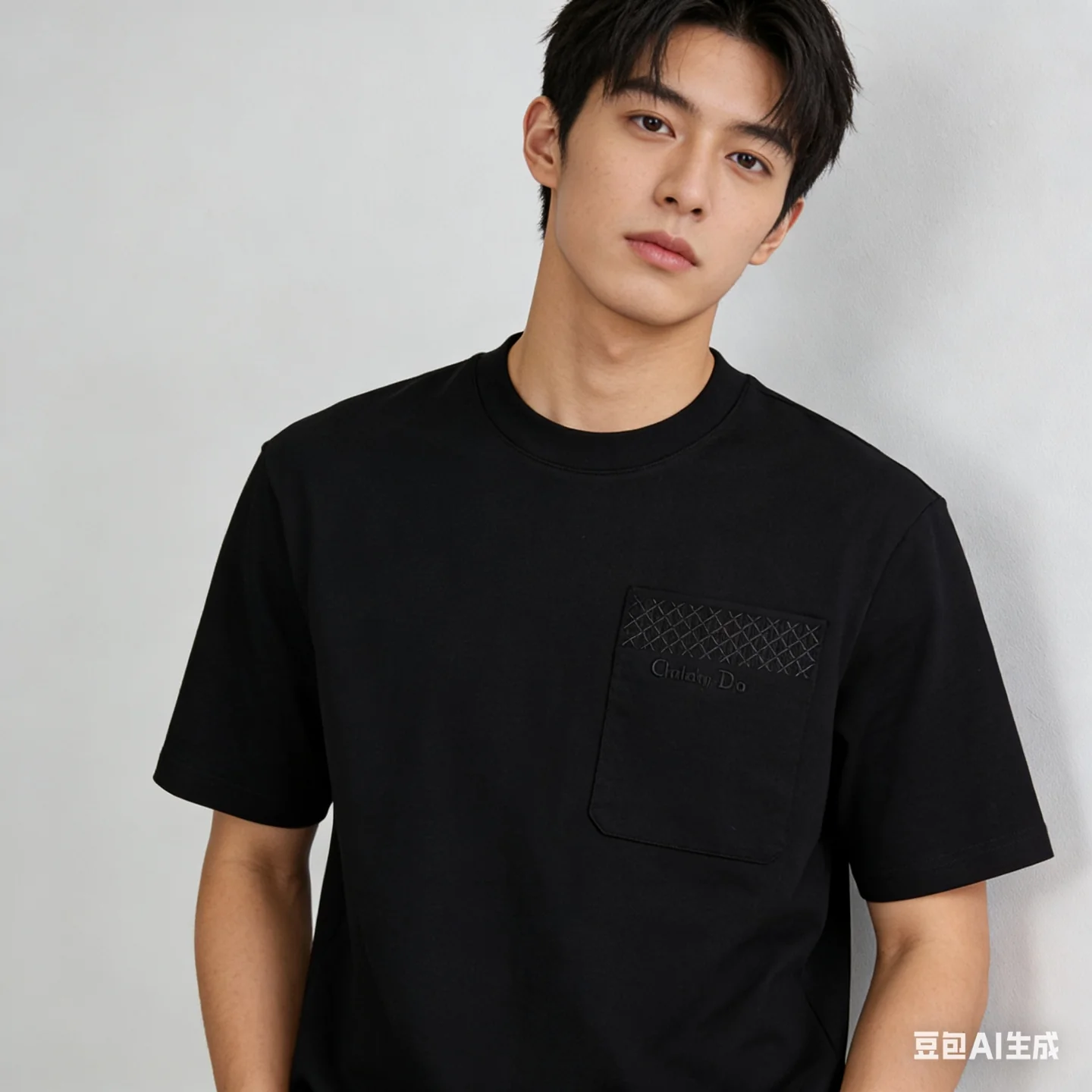 CD embroidered pocket t-shirt