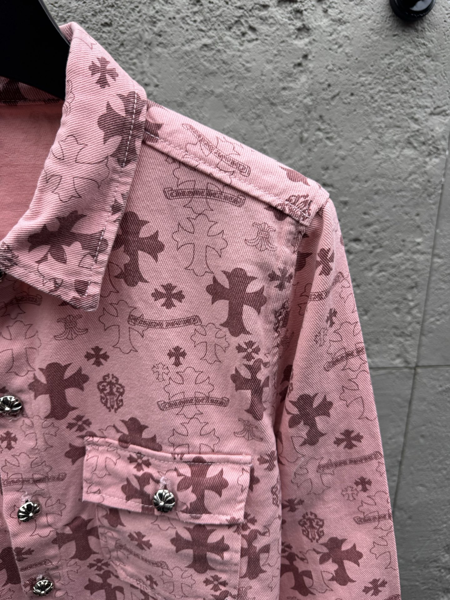 Chrome all-over denim shirts