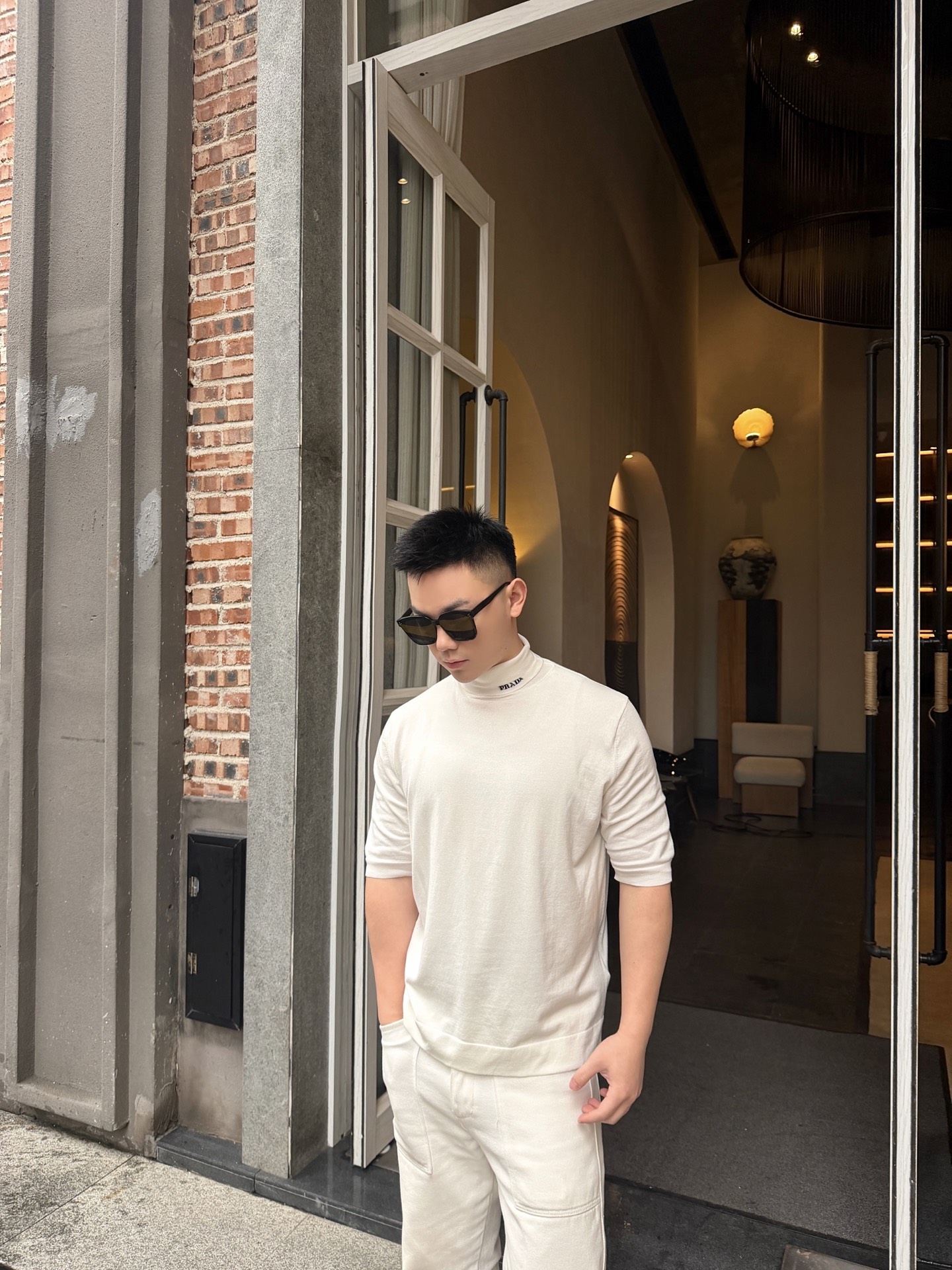 Pra jacquard knit t-shirt
