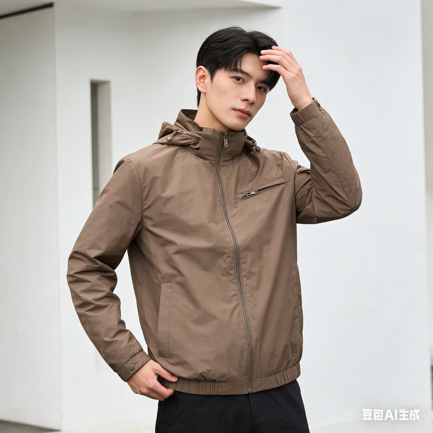 Pra hooded zip windbreaker jacket