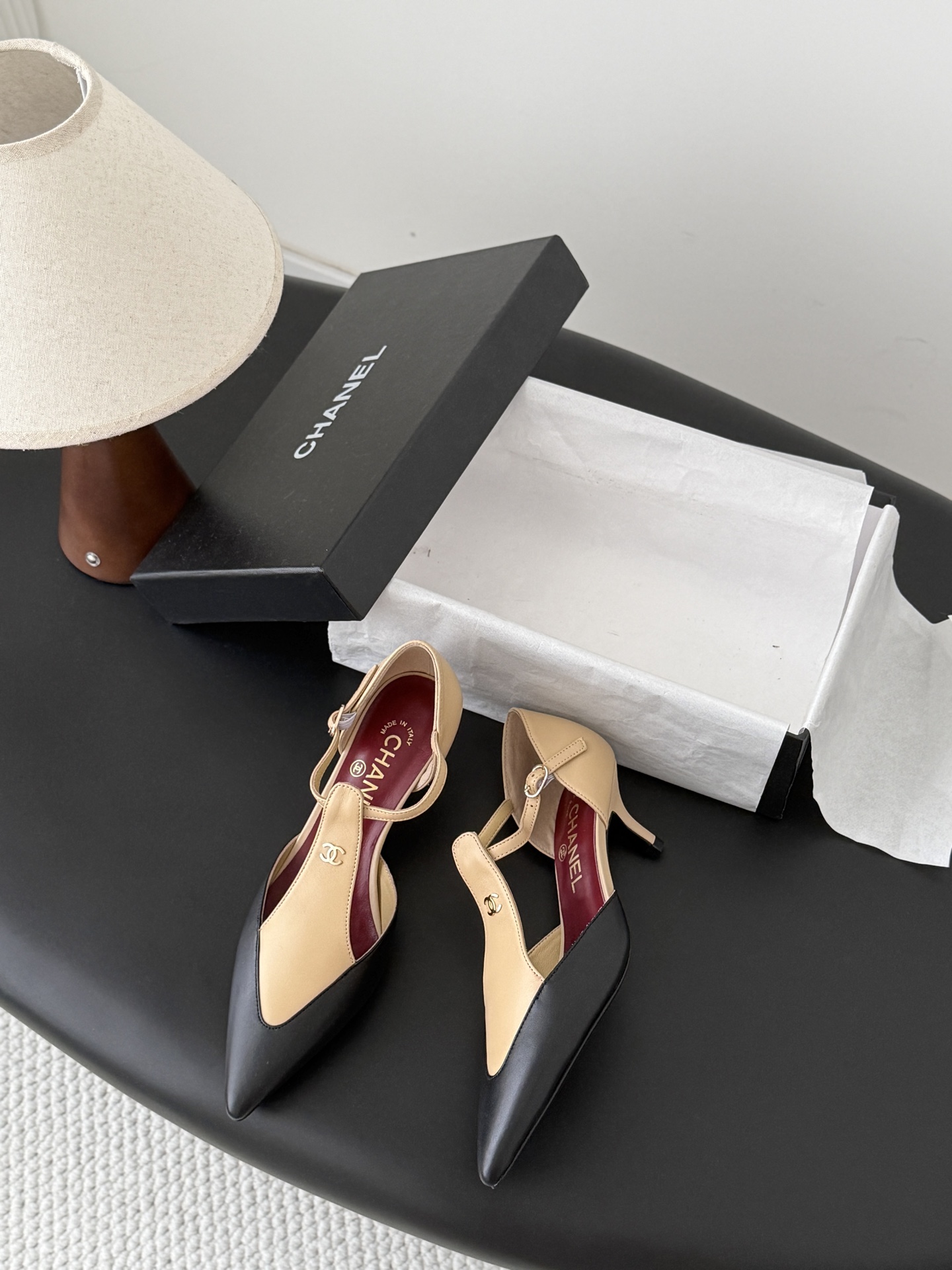 Chan 26P t-strap kitten heel