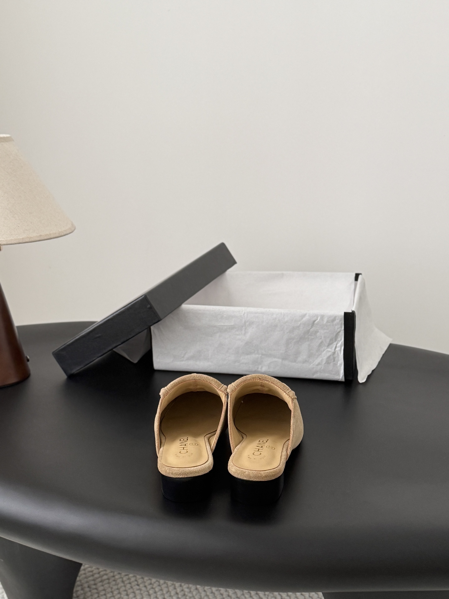 Chan 26C suede mules