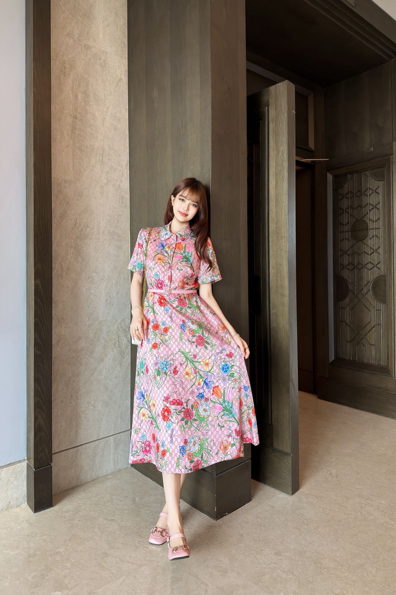 Guc 26ss print floarl dress