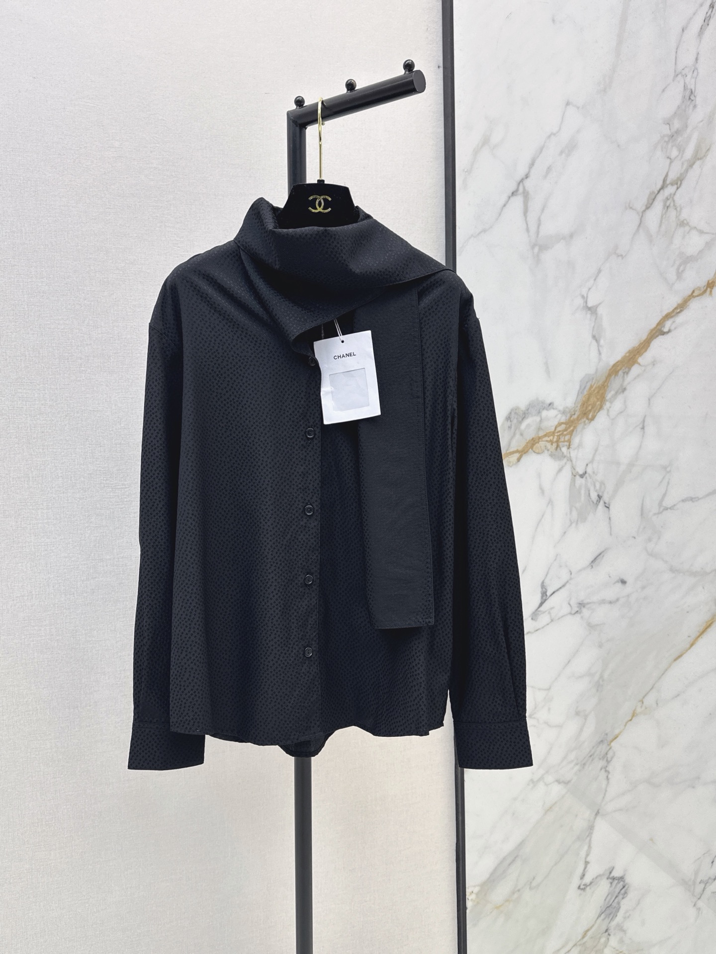 Chan 26fw jacquard silk shirt