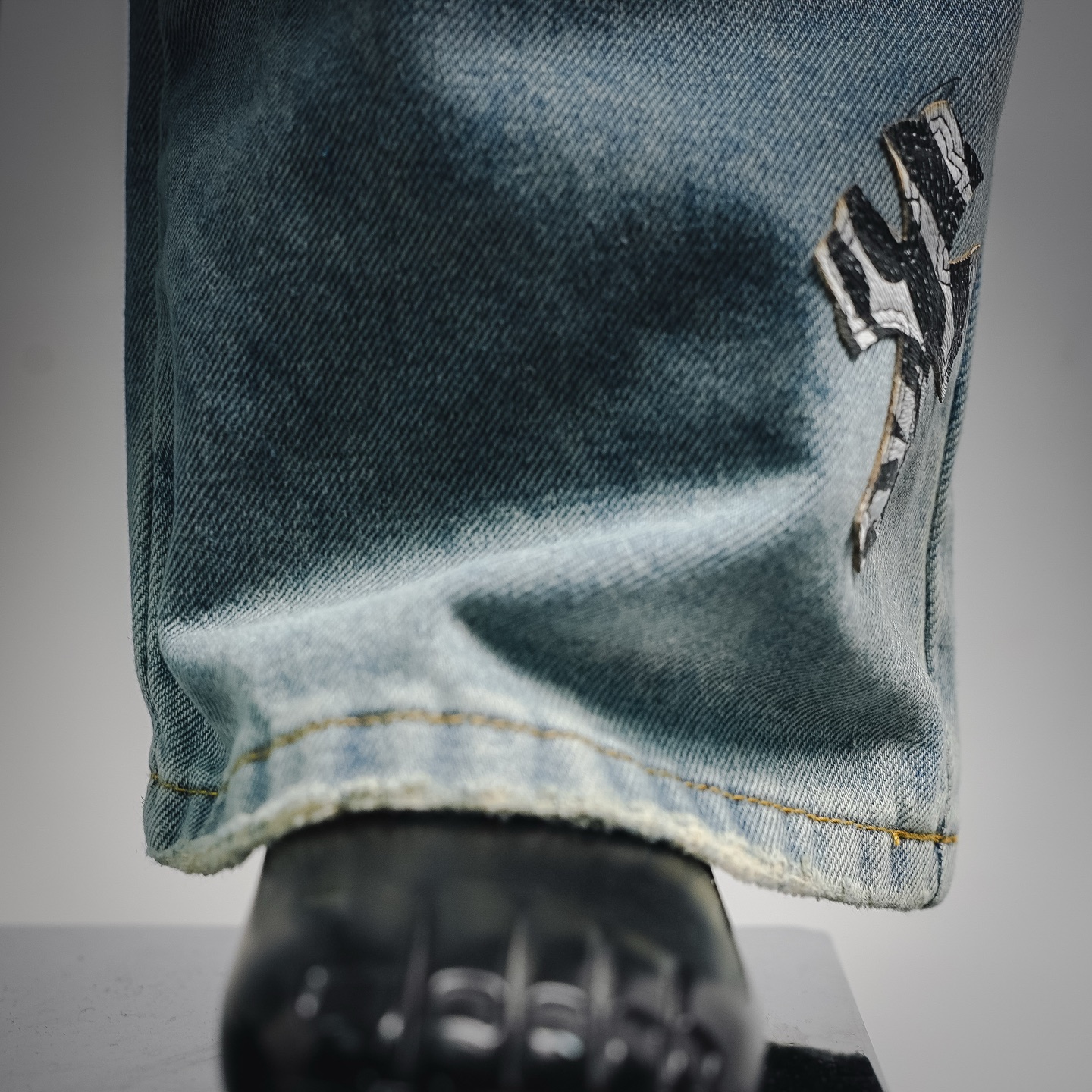 Chrome cross patch jeans