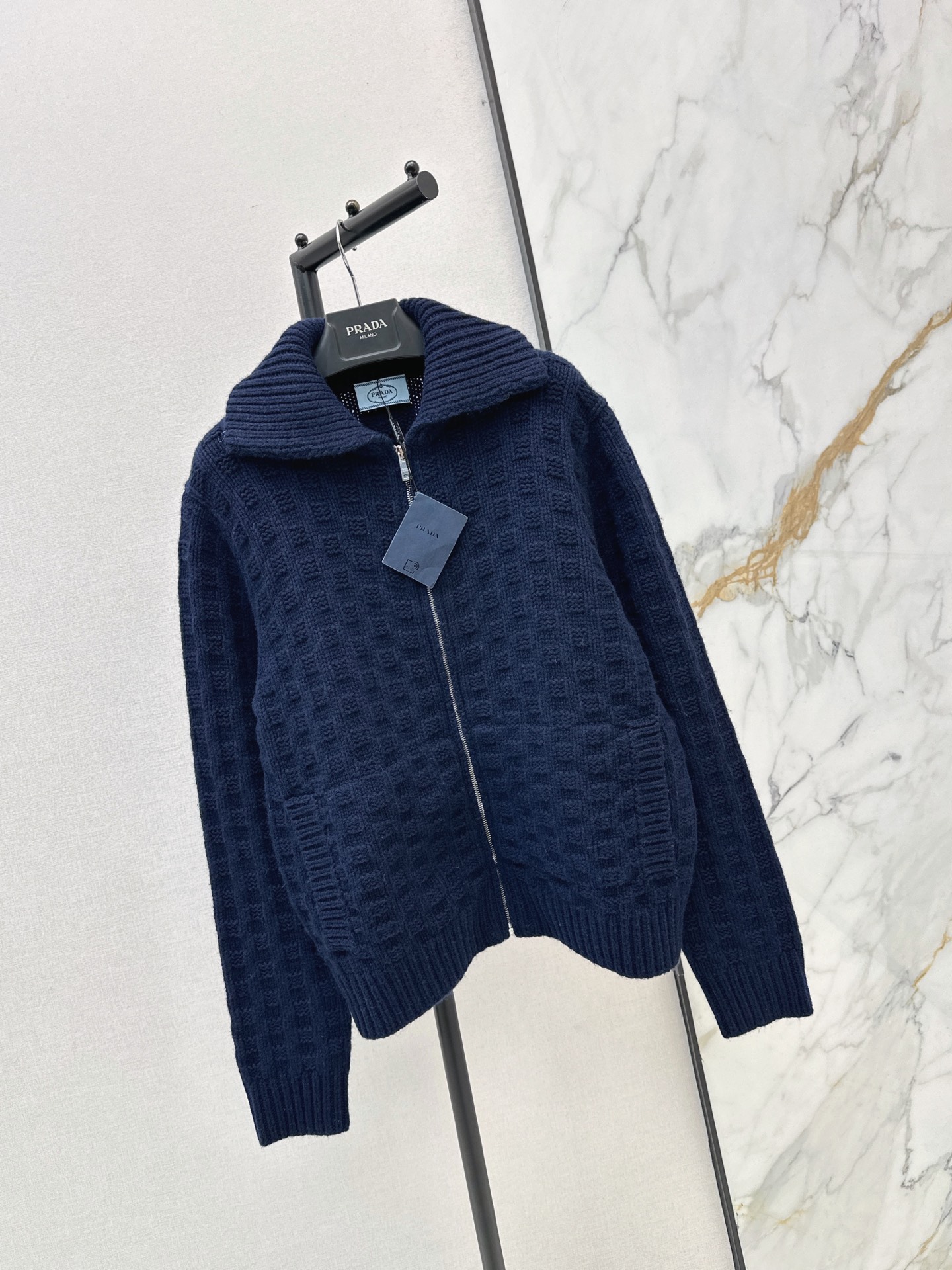 Pra 26fw jacquard knit jacket