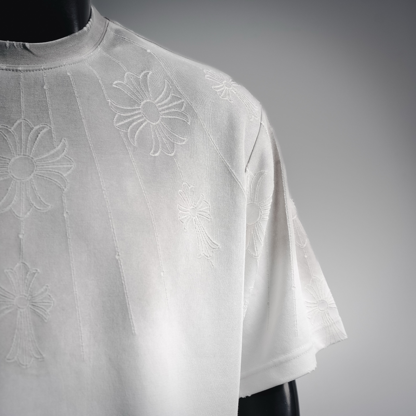 Chrome washed ripped t-shirt