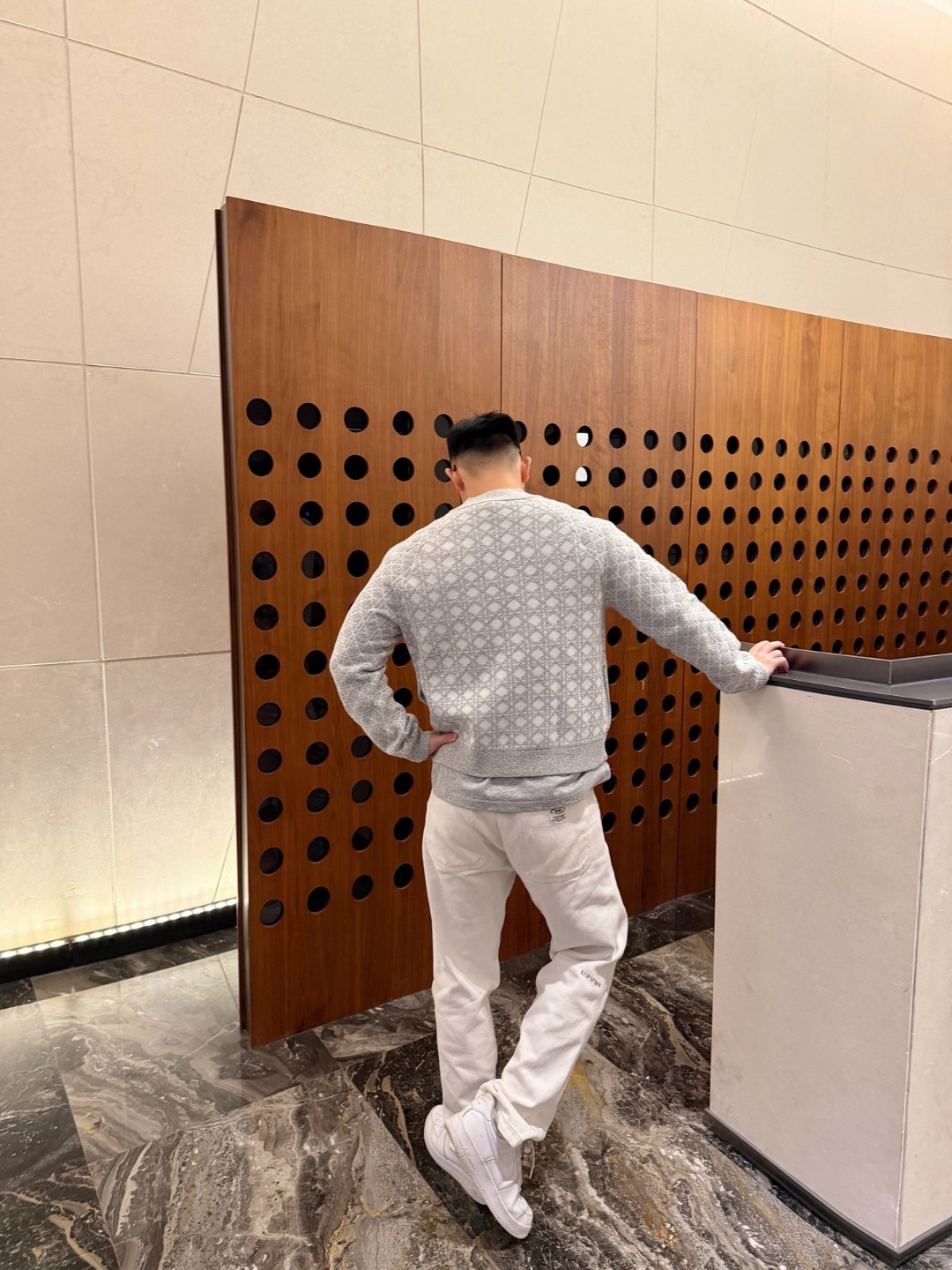 CD jacquard knit jacket