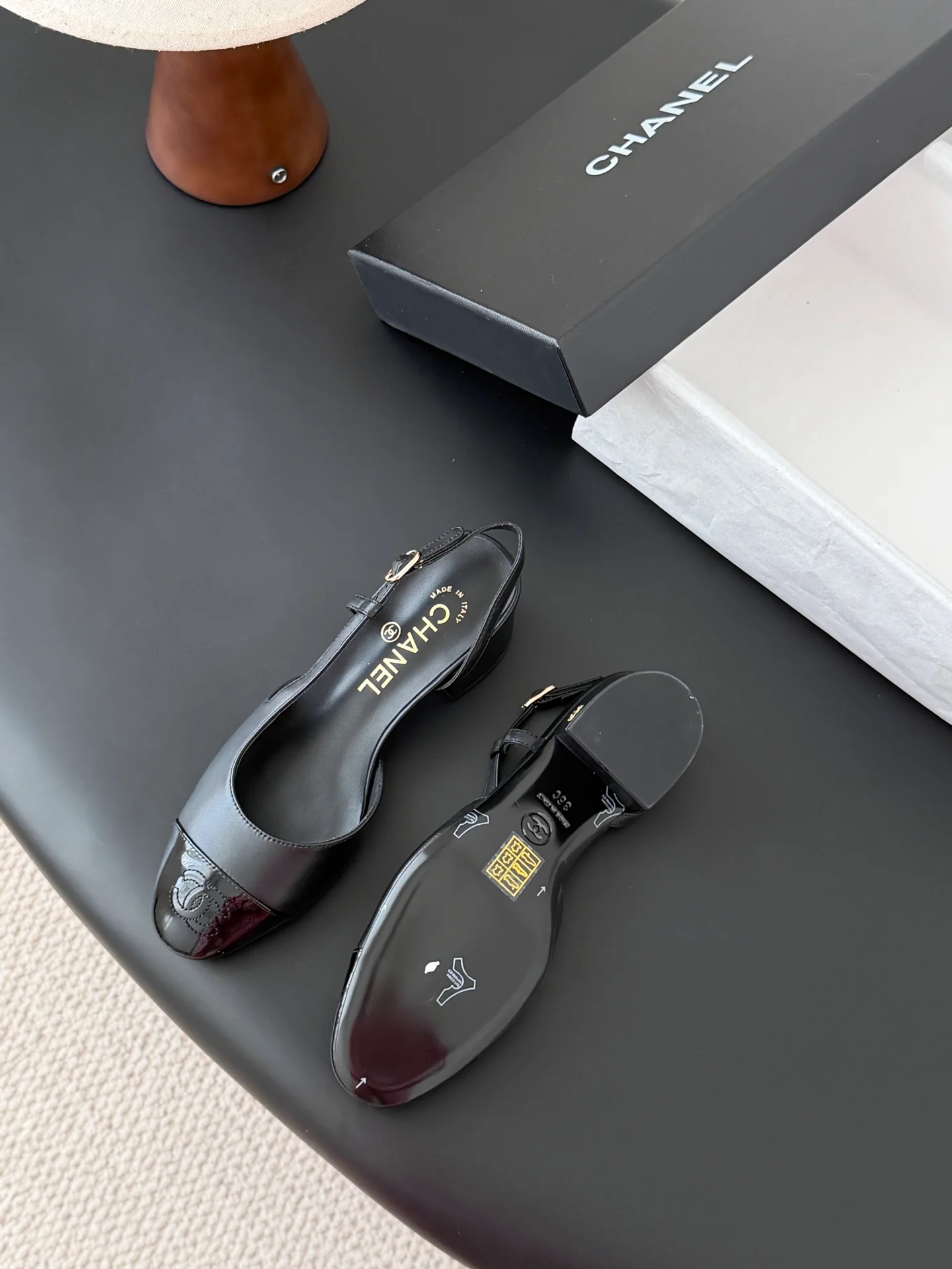 Chan 25fw slingback chunky mary jane shoes