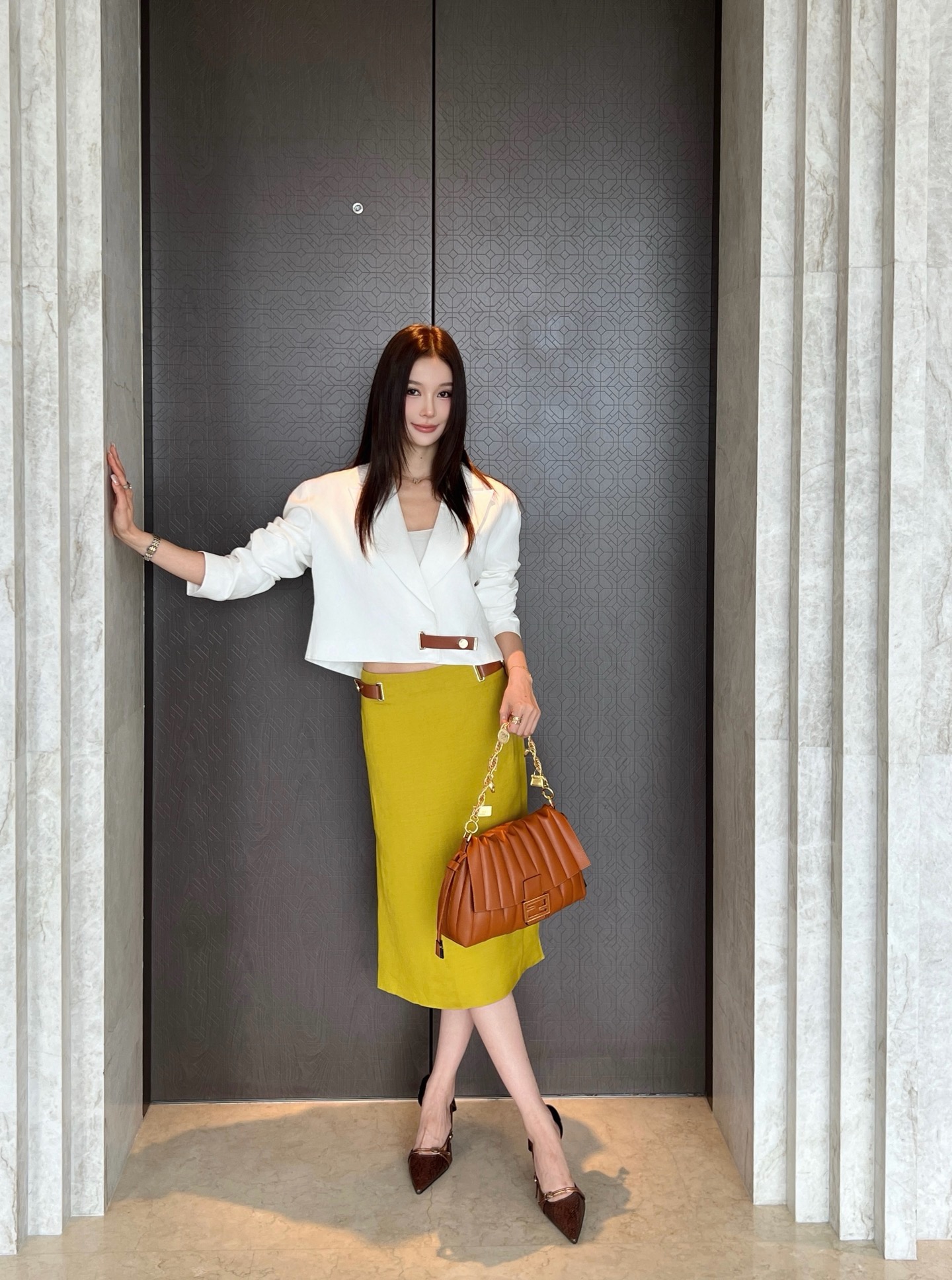Fend 26ss linen skirt