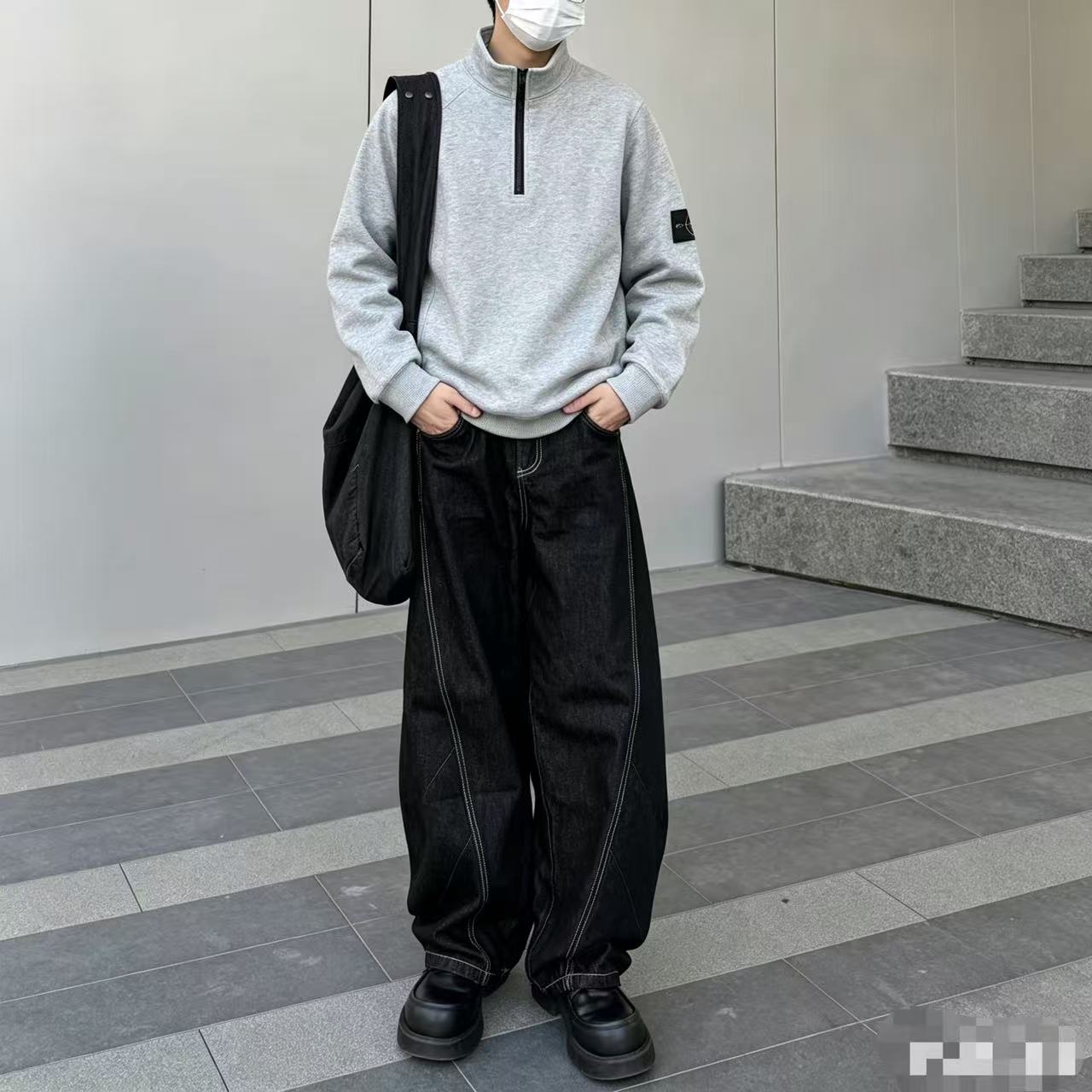 Stone zip-up sweatshirt