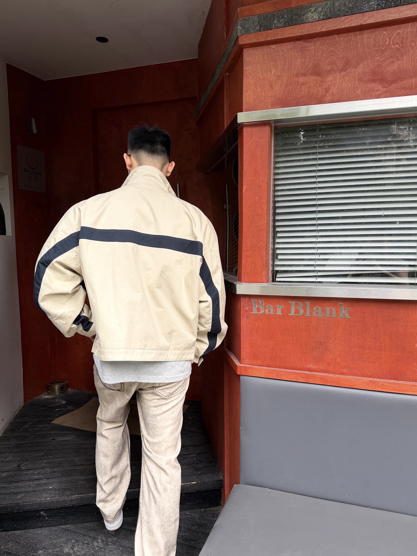 Saint embroidered splicing jacket