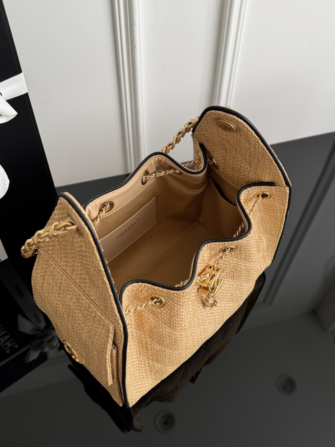Chan 26p woven hobo bag