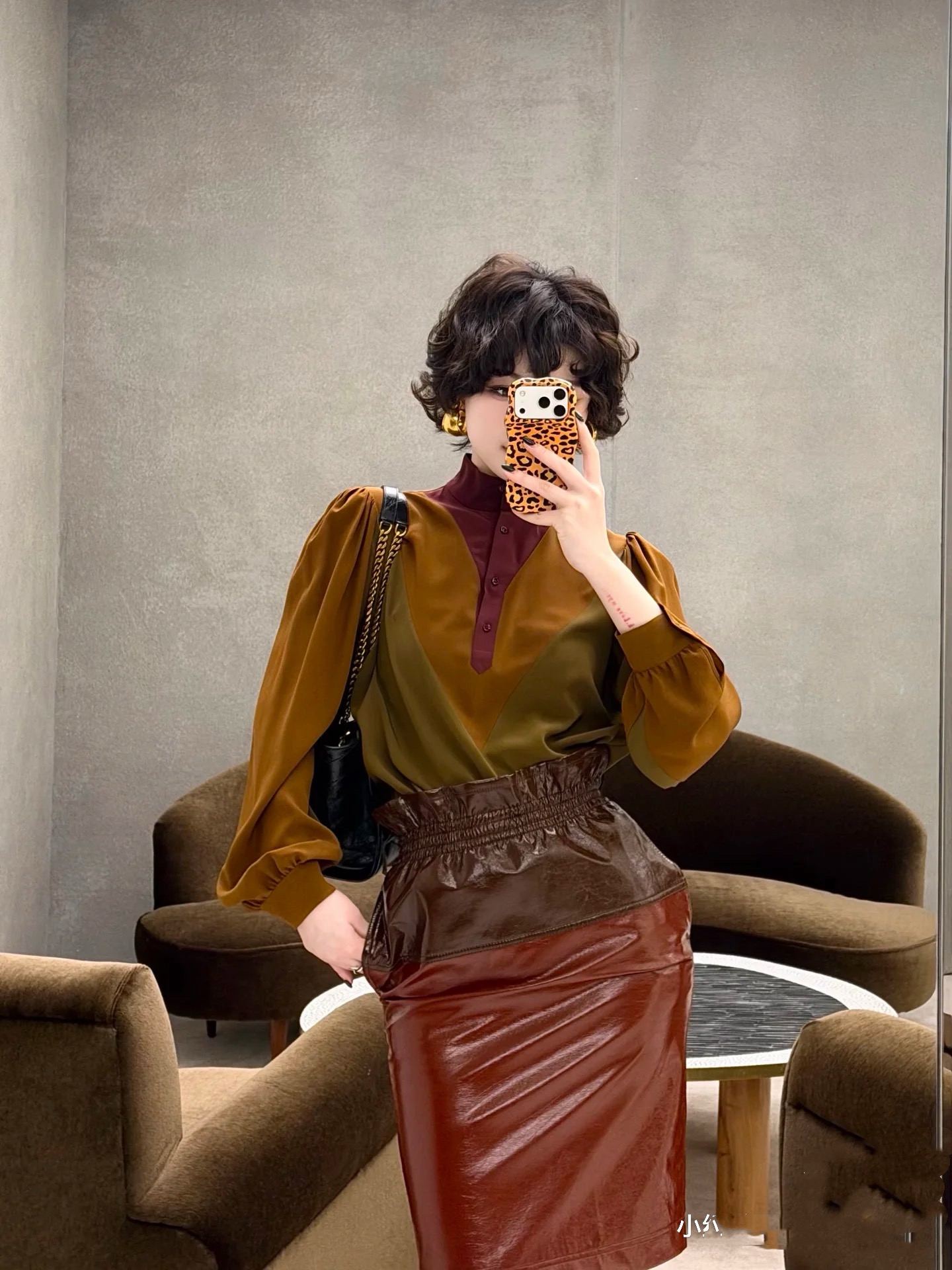 Sain 26ss leather skirt
