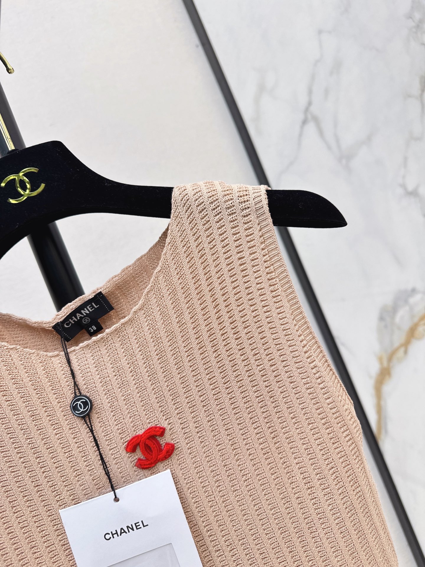 Chan 26ss sleeveless knit dress