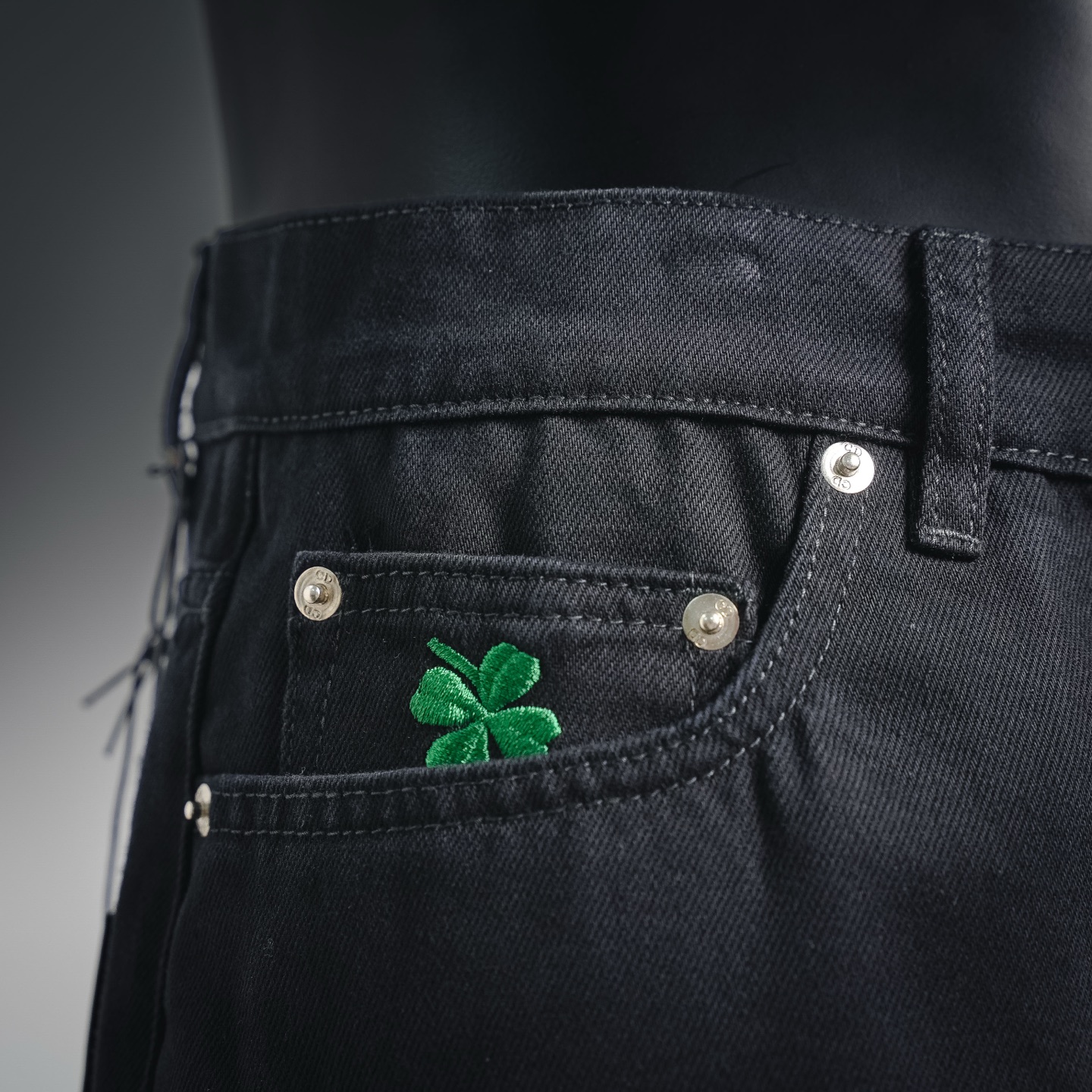 CD embroidered jeans