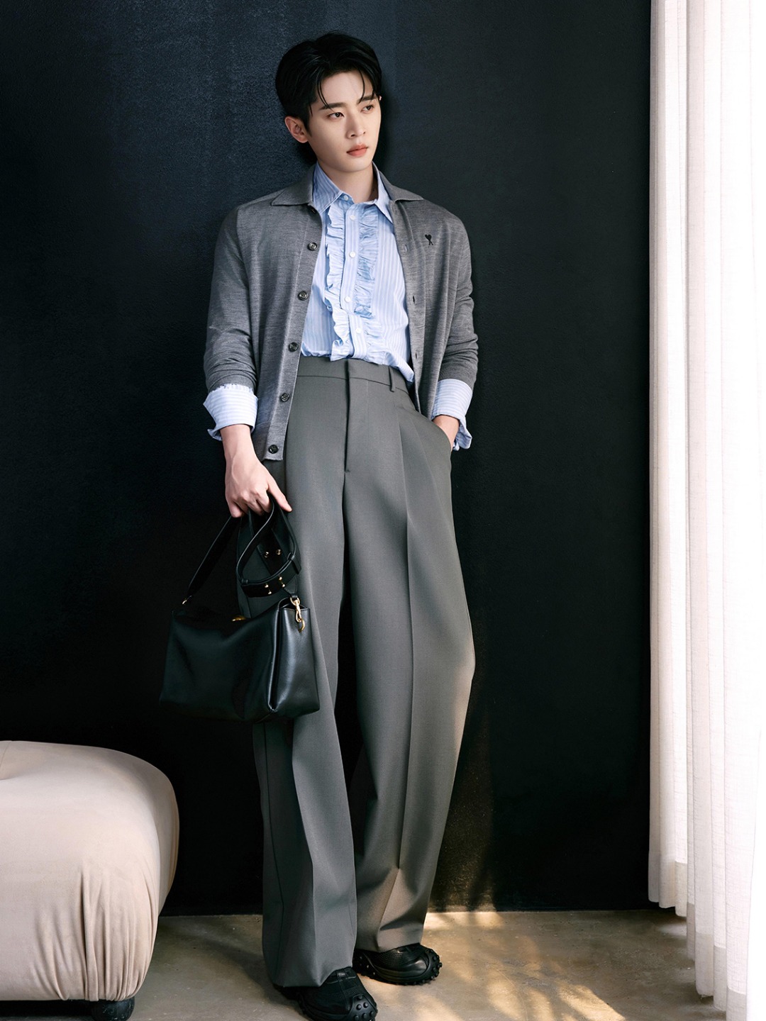 Ami knit wool cardigan